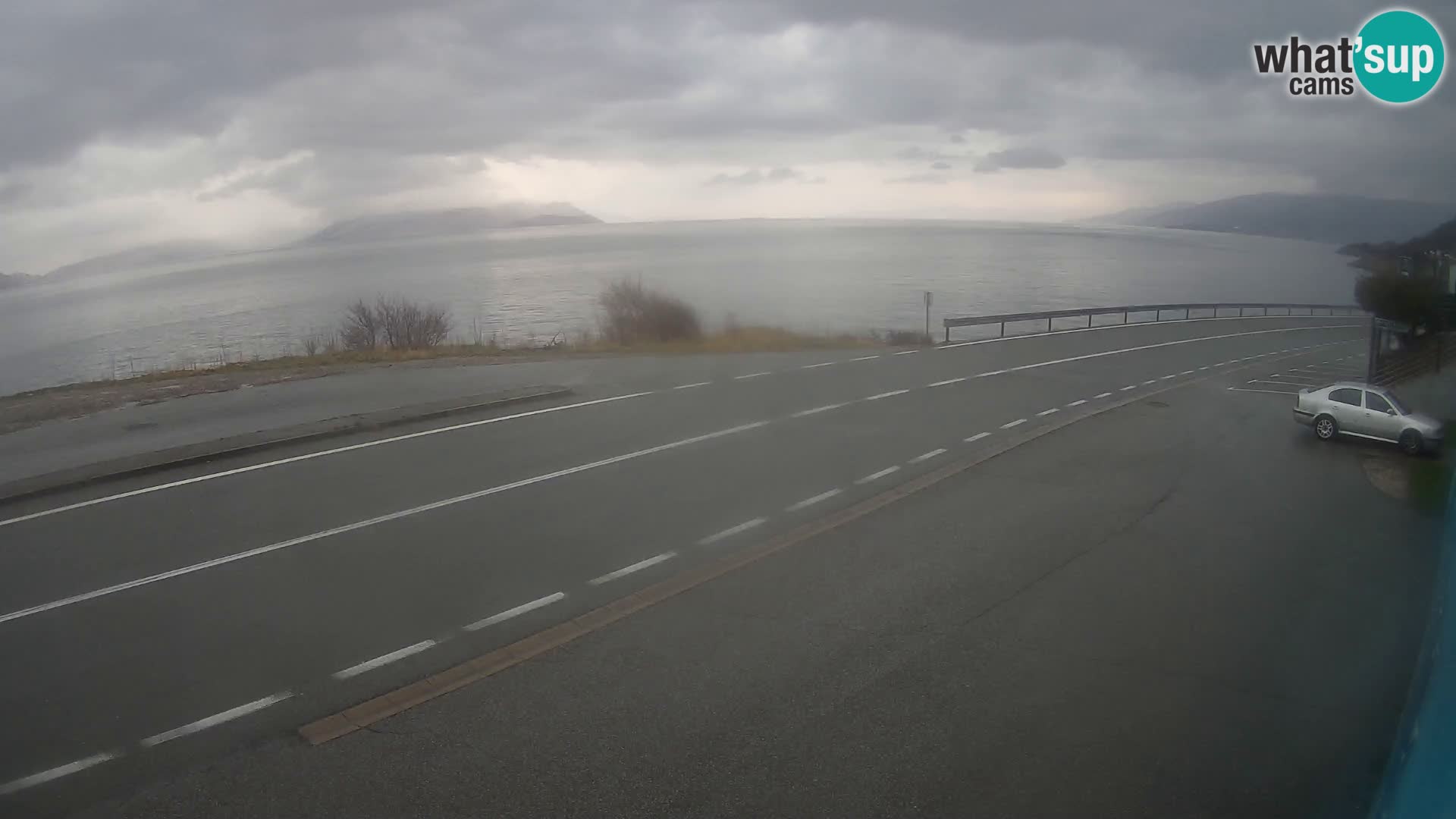 Webcam Adriatic highway D8 near SENJ – view to KRK island