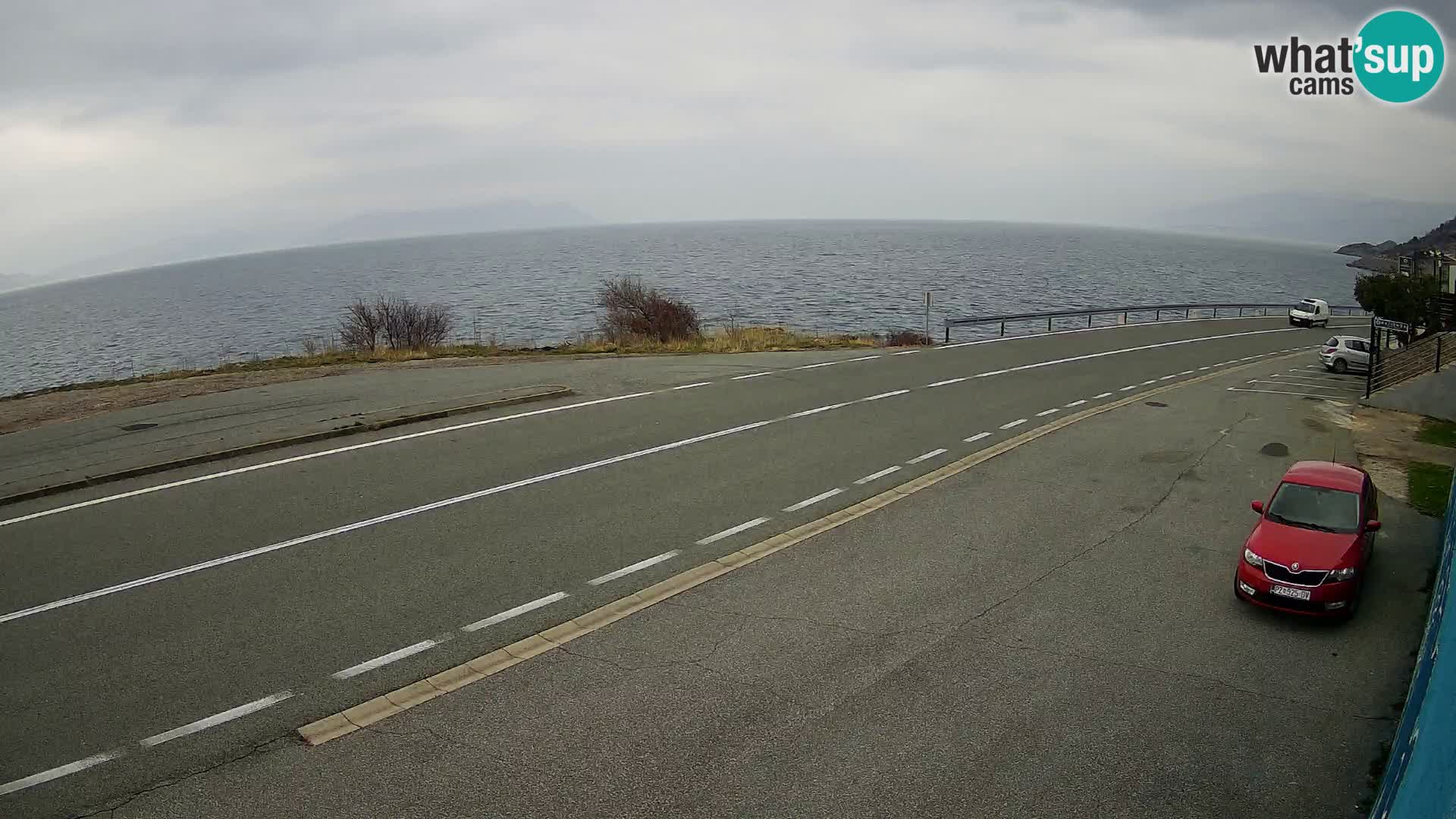 Webcam autopista adriática D8 cerca de SENJ – vista de la isla de KRK