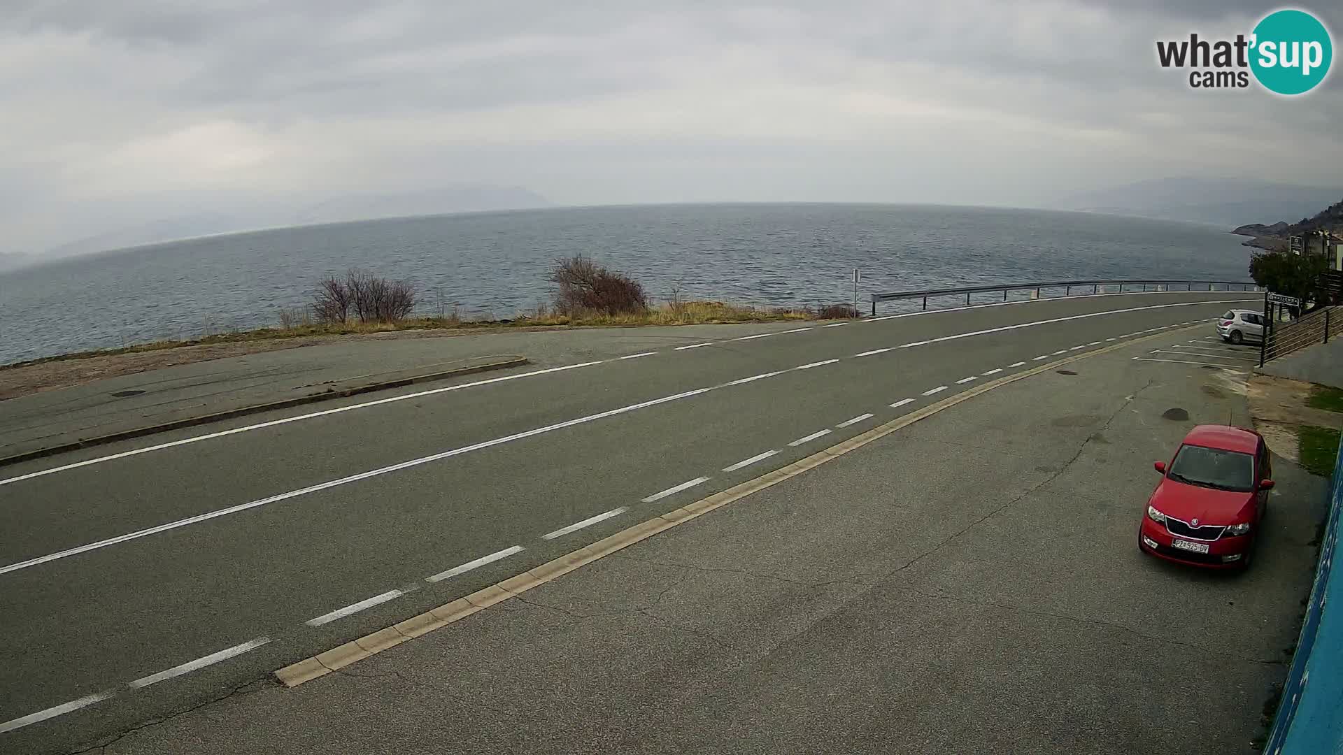 Webcam Adriatic highway D8 near SENJ – view to KRK island