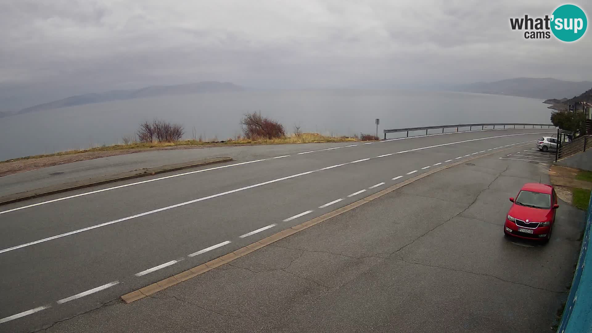 Webcam Adriatic highway D8 near SENJ – view to KRK island