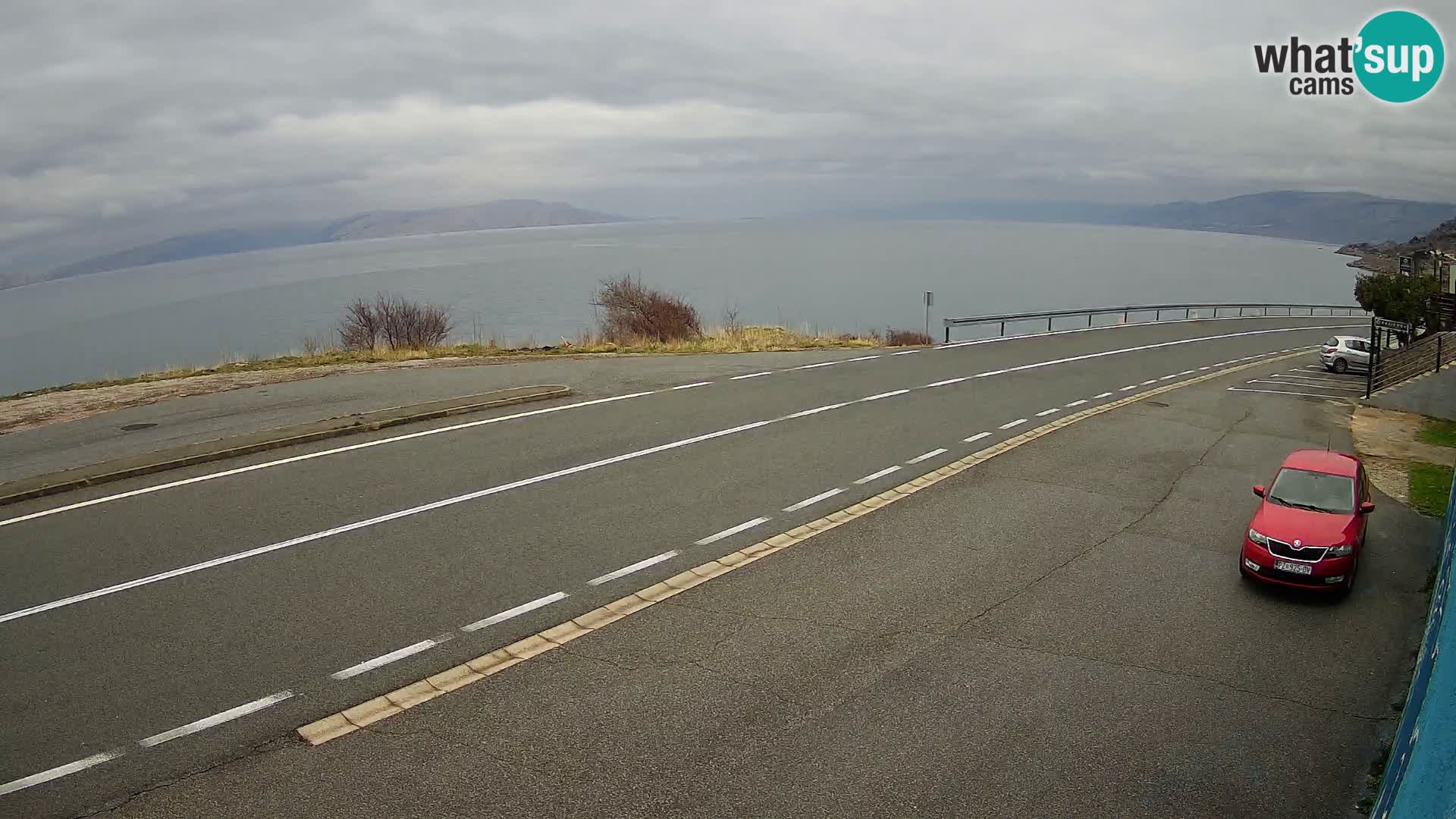 Webcam Adriatic highway D8 near SENJ – view to KRK island