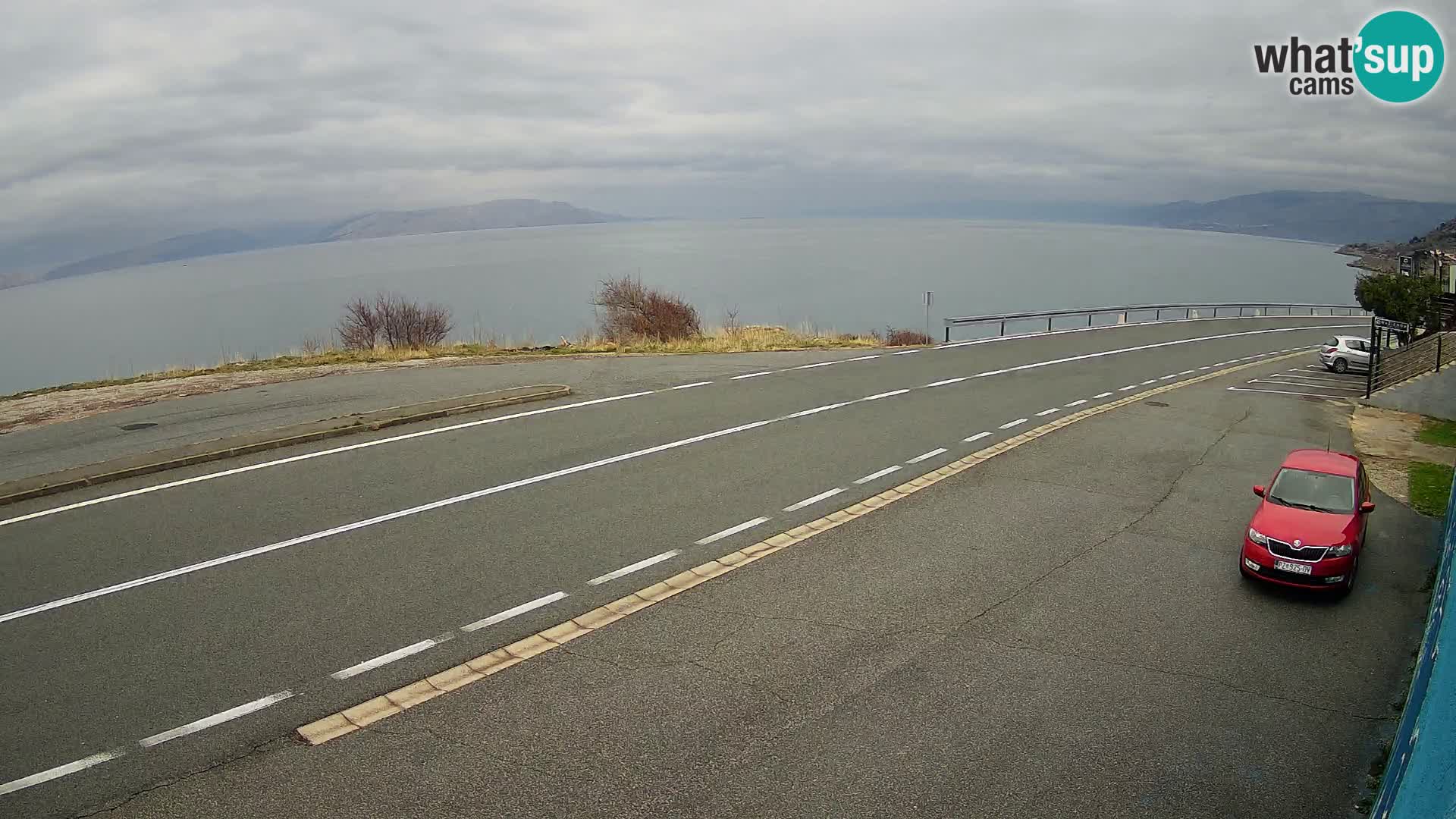 Webcam autopista adriática D8 cerca de SENJ – vista de la isla de KRK