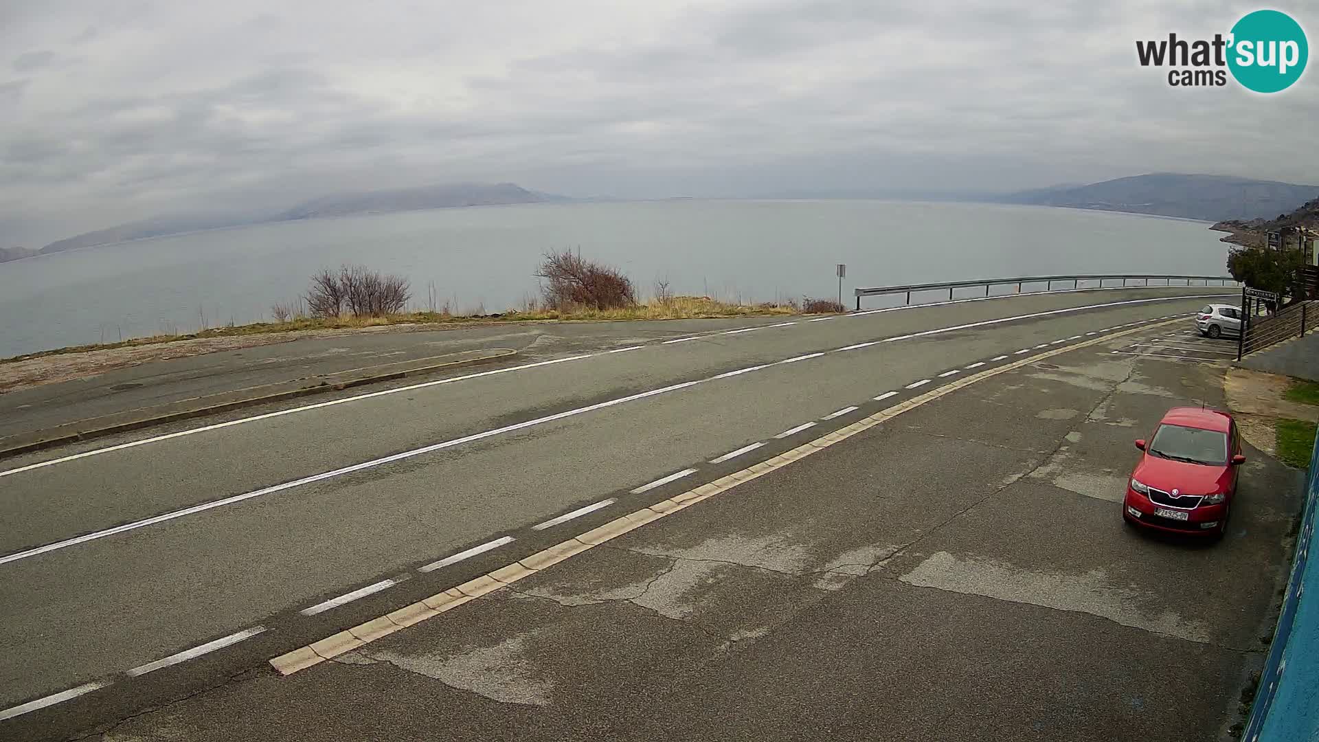 Webcam autopista adriática D8 cerca de SENJ – vista de la isla de KRK