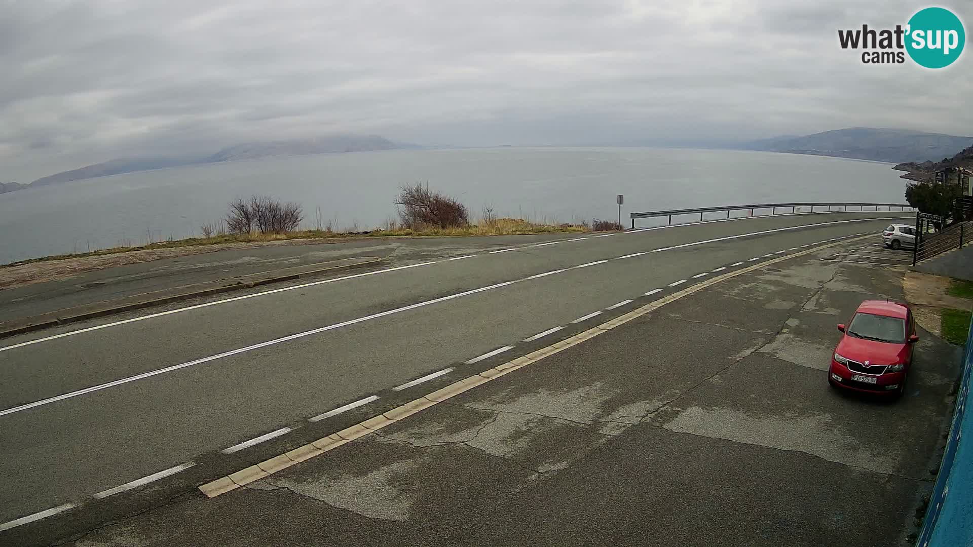 Webcam Adria-Autobahn D8 bei SENJ – Blick auf die Insel KRK