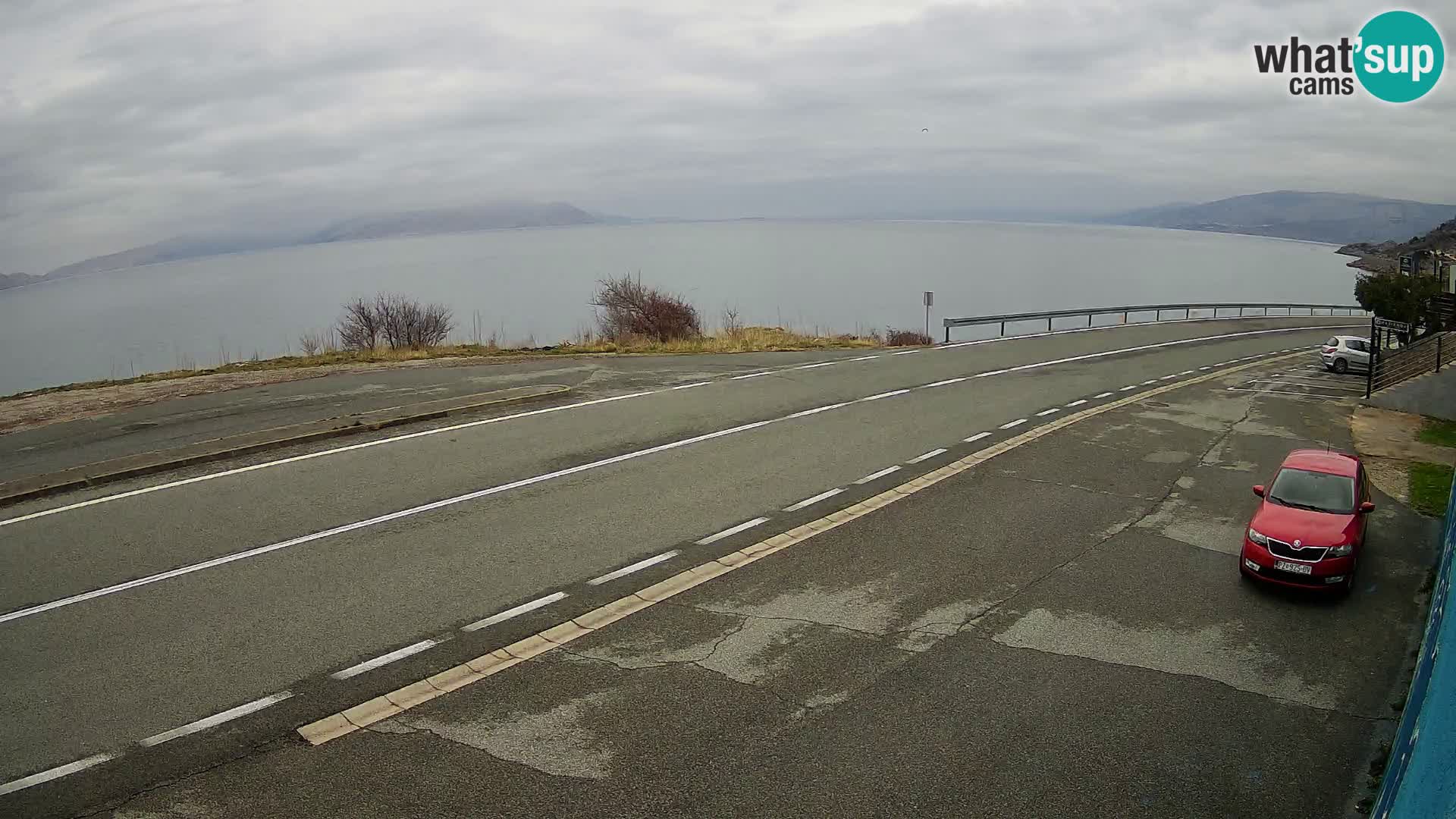 Webcam Adriatic highway D8 near SENJ – view to KRK island