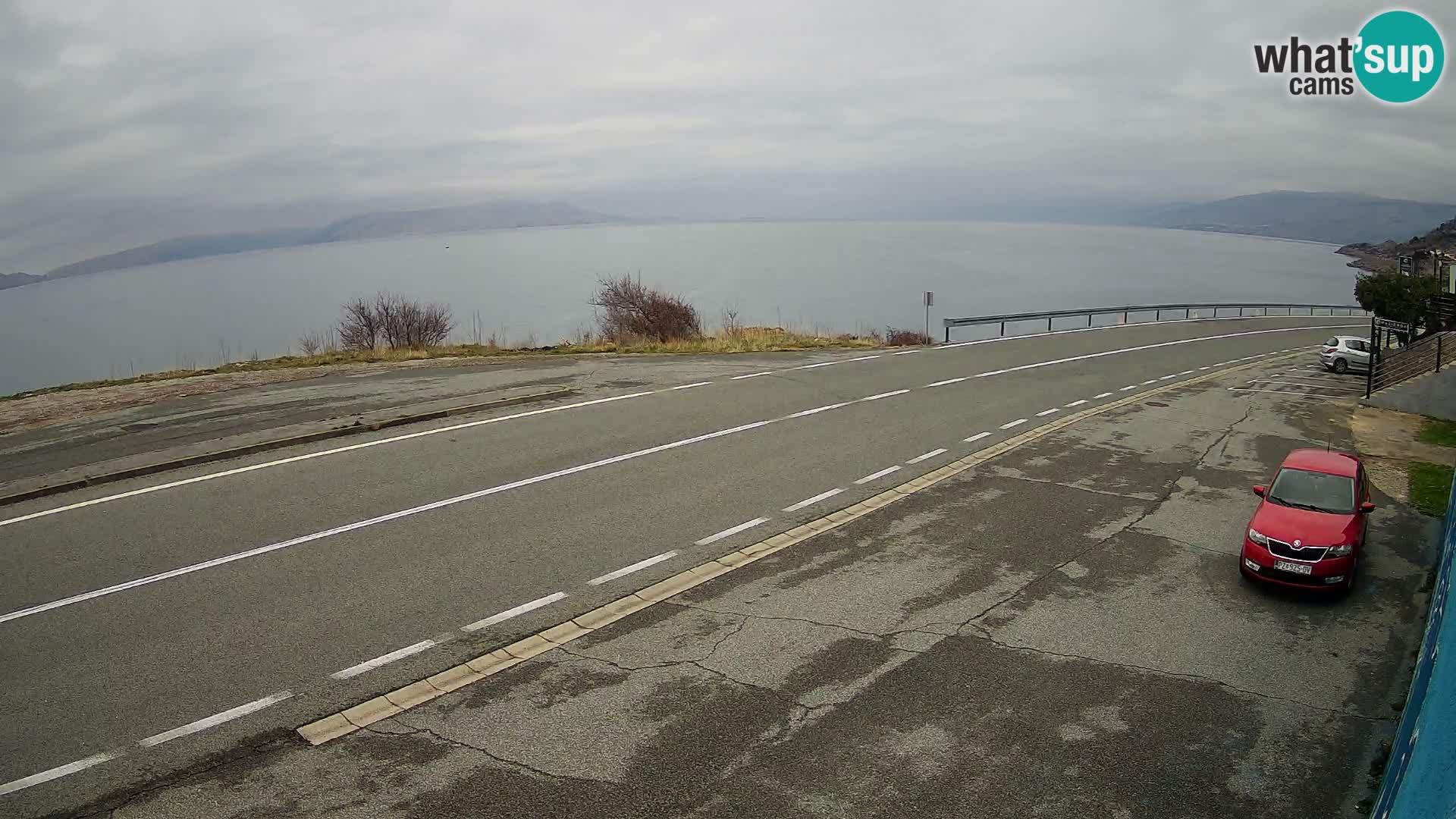 Webcam Adriatic highway D8 near SENJ – view to KRK island