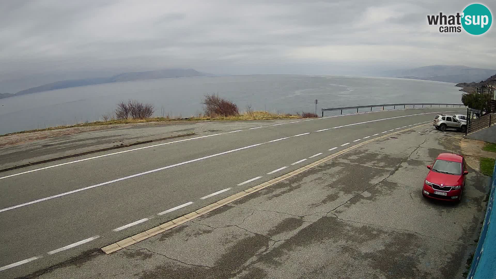 Webcam Adriatic highway D8 near SENJ – view to KRK island