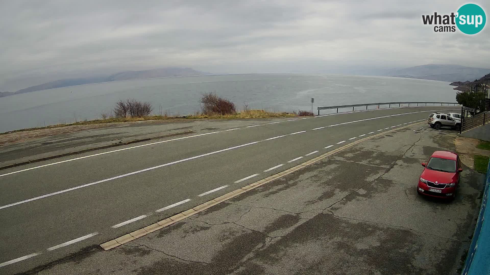 Webcam autoroute Adriatique D8 près de SENJ – vue sur l’île de KRK