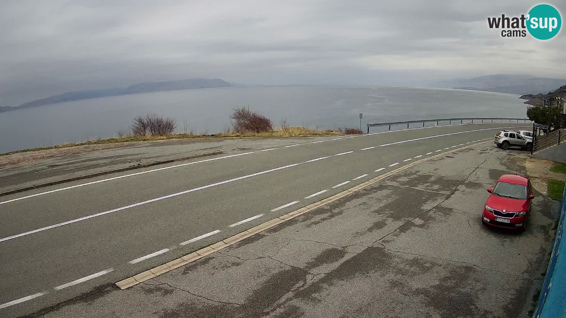 Webcam autoroute Adriatique D8 près de SENJ – vue sur l’île de KRK