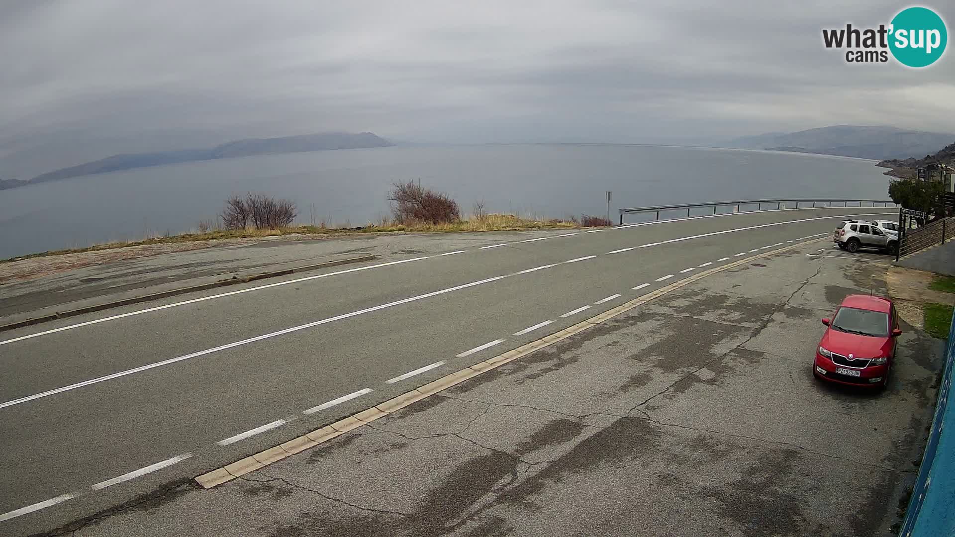 Webcam Adriatic highway D8 near SENJ – view to KRK island