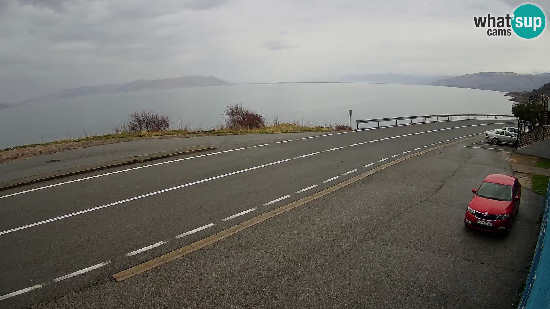 Webcam Adria-Autobahn D8 bei SENJ – Blick auf die Insel KRK