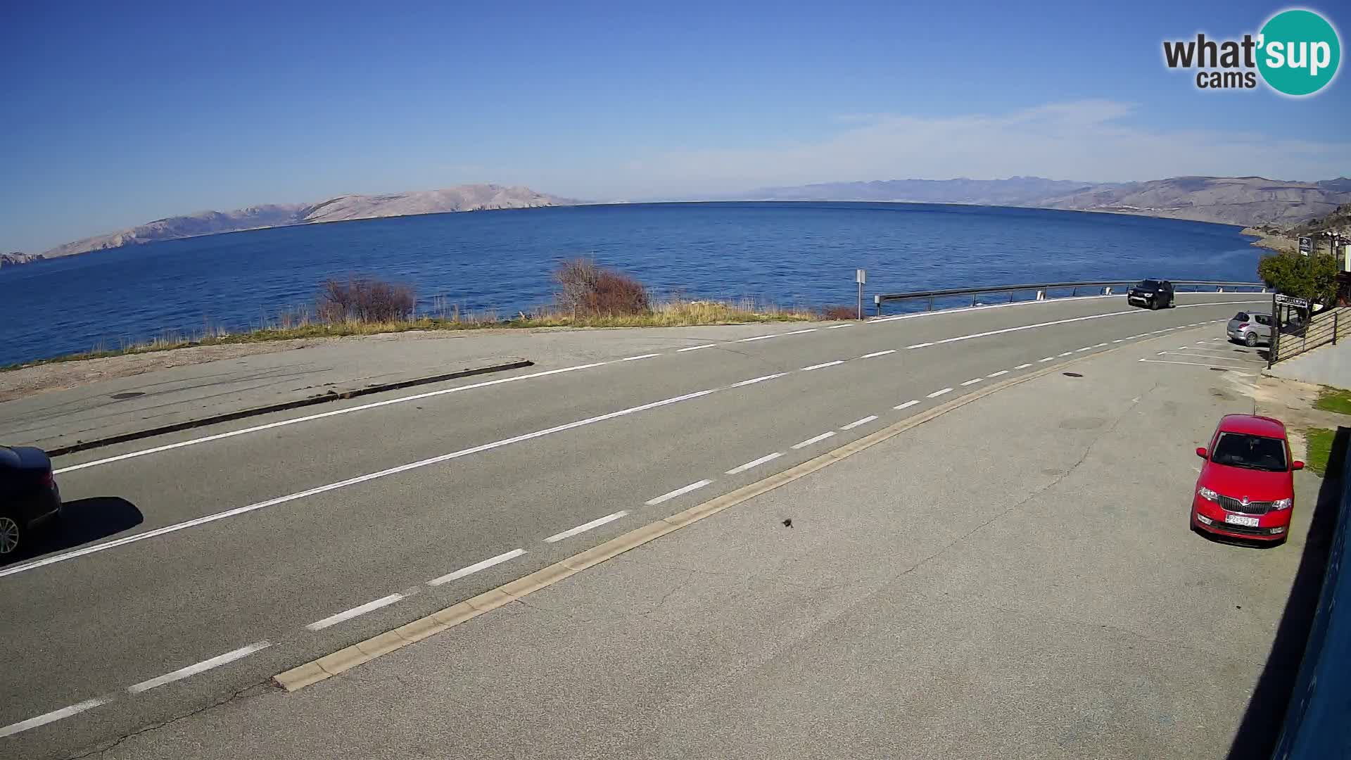 Webcam autoroute Adriatique D8 près de SENJ – vue sur l’île de KRK