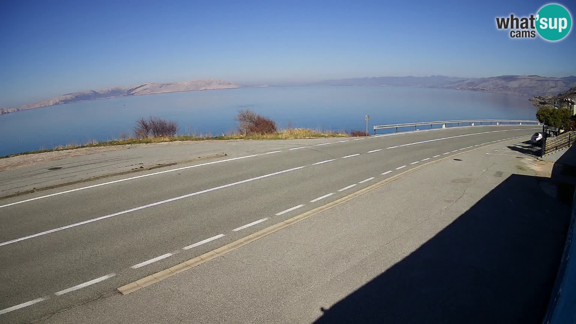 Webcam autoroute Adriatique D8 près de SENJ – vue sur l’île de KRK