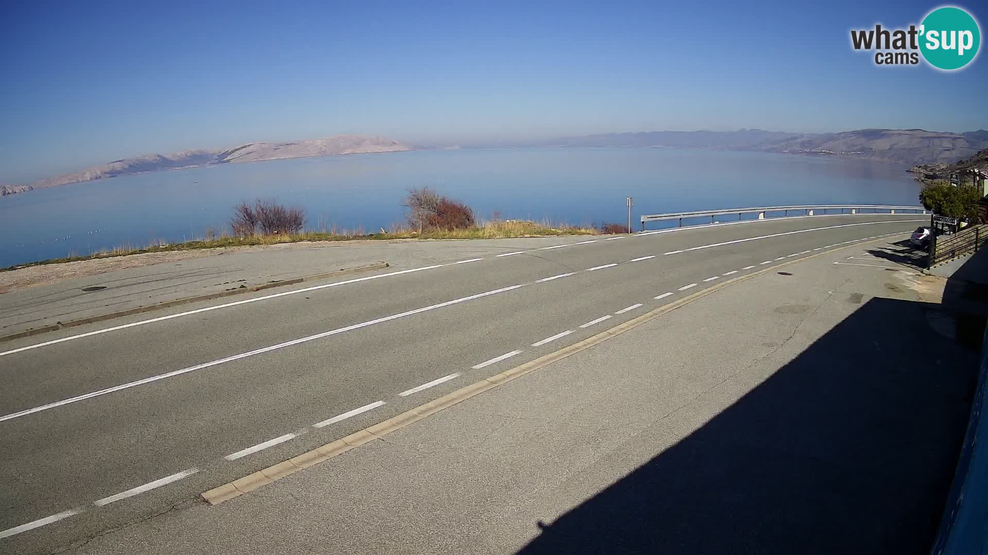 Webcam Adria-Autobahn D8 bei SENJ – Blick auf die Insel KRK