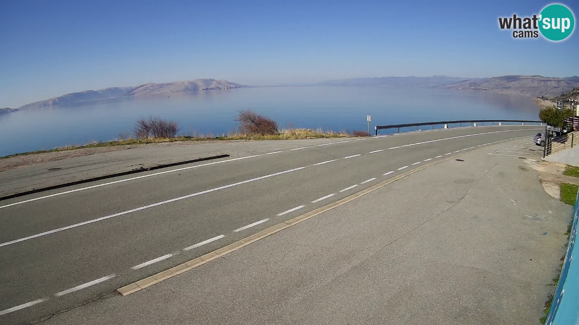 Webcam Adriatic highway D8 near SENJ – view to KRK island