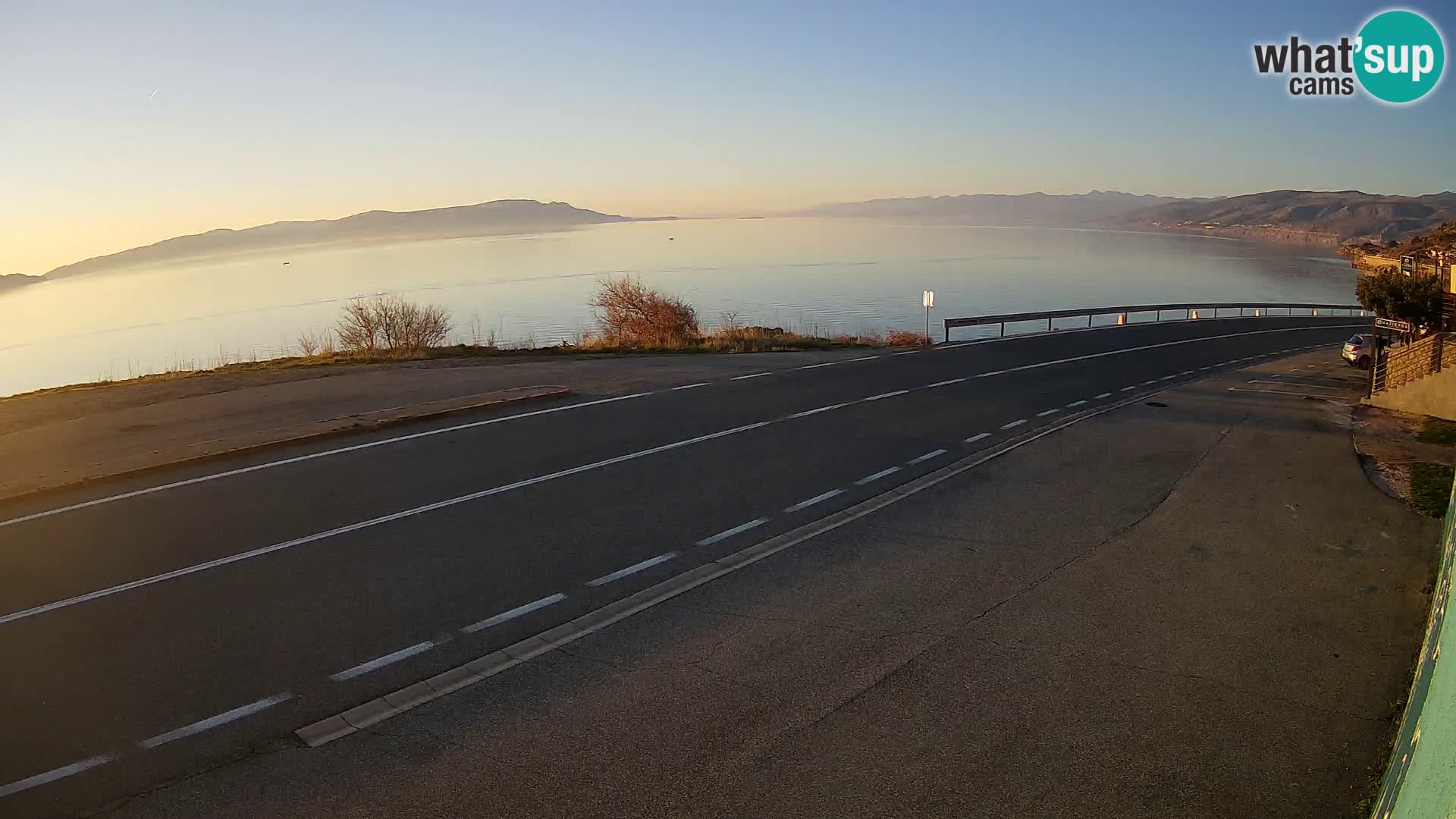 Webcam Adriatic highway D8 near SENJ – view to KRK island