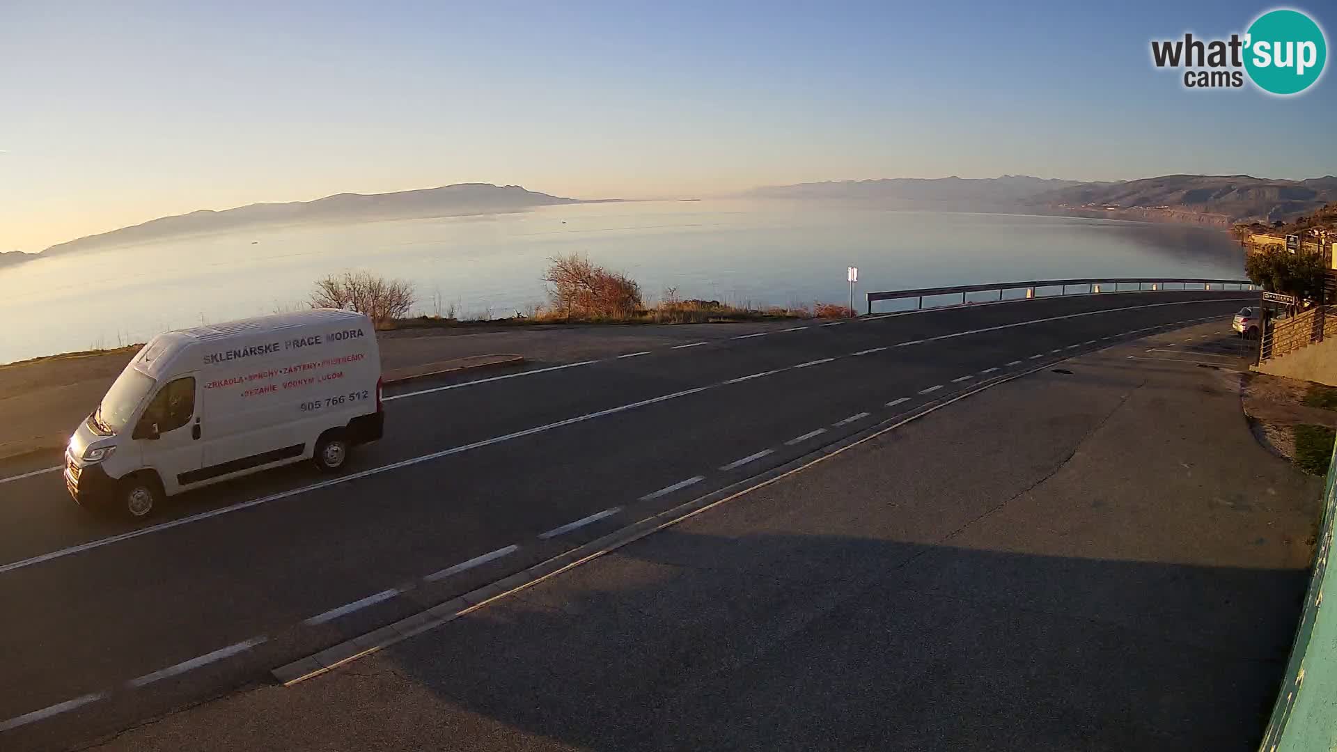 Webcam Adriatic highway D8 near SENJ – view to KRK island