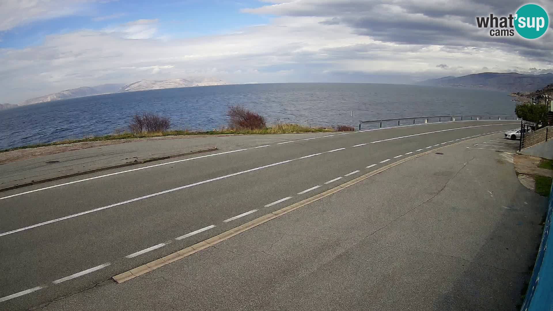 Webcam Adriatic highway D8 near SENJ – view to KRK island