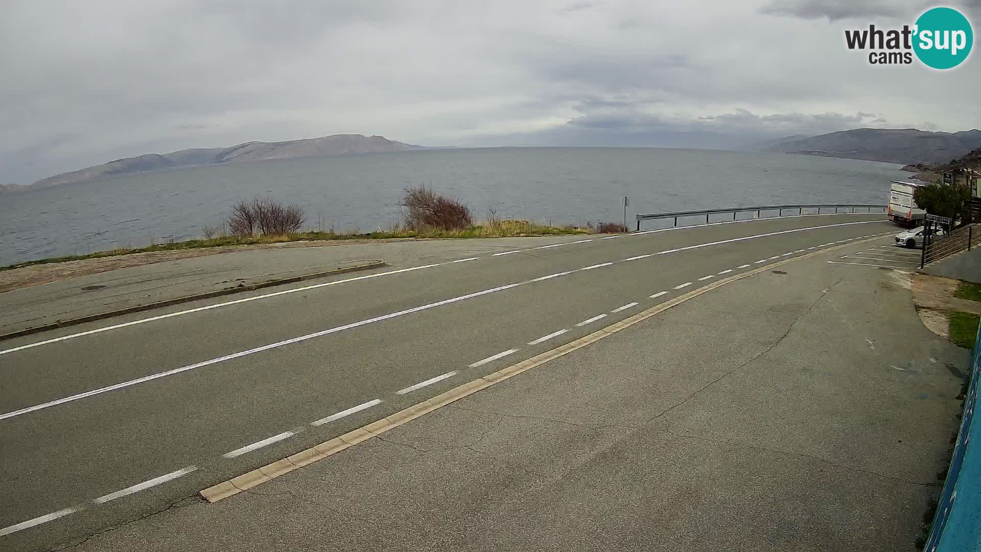 Webcam Adriatic highway D8 near SENJ – view to KRK island