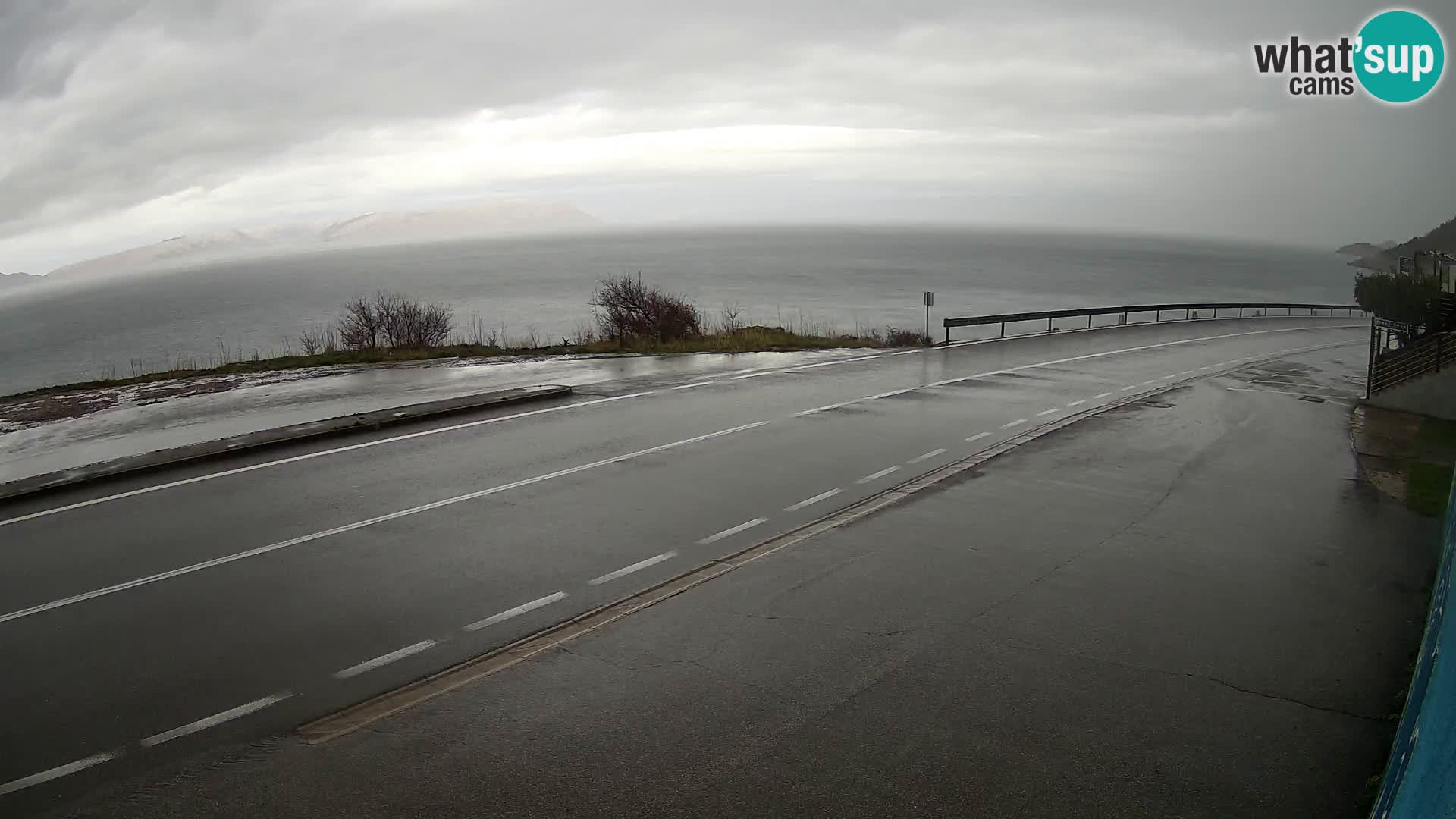 Webcam Adriatic highway D8 near SENJ – view to KRK island