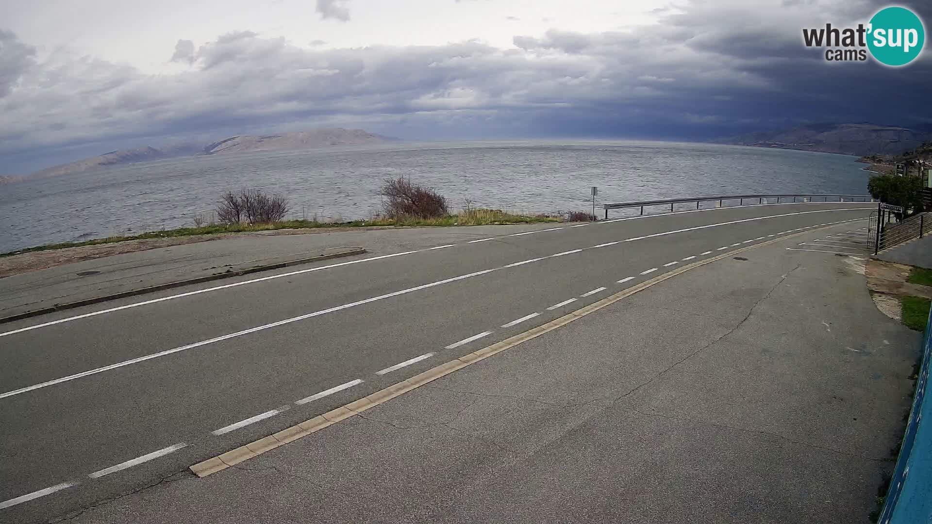 Webcam Adriatic highway D8 near SENJ – view to KRK island