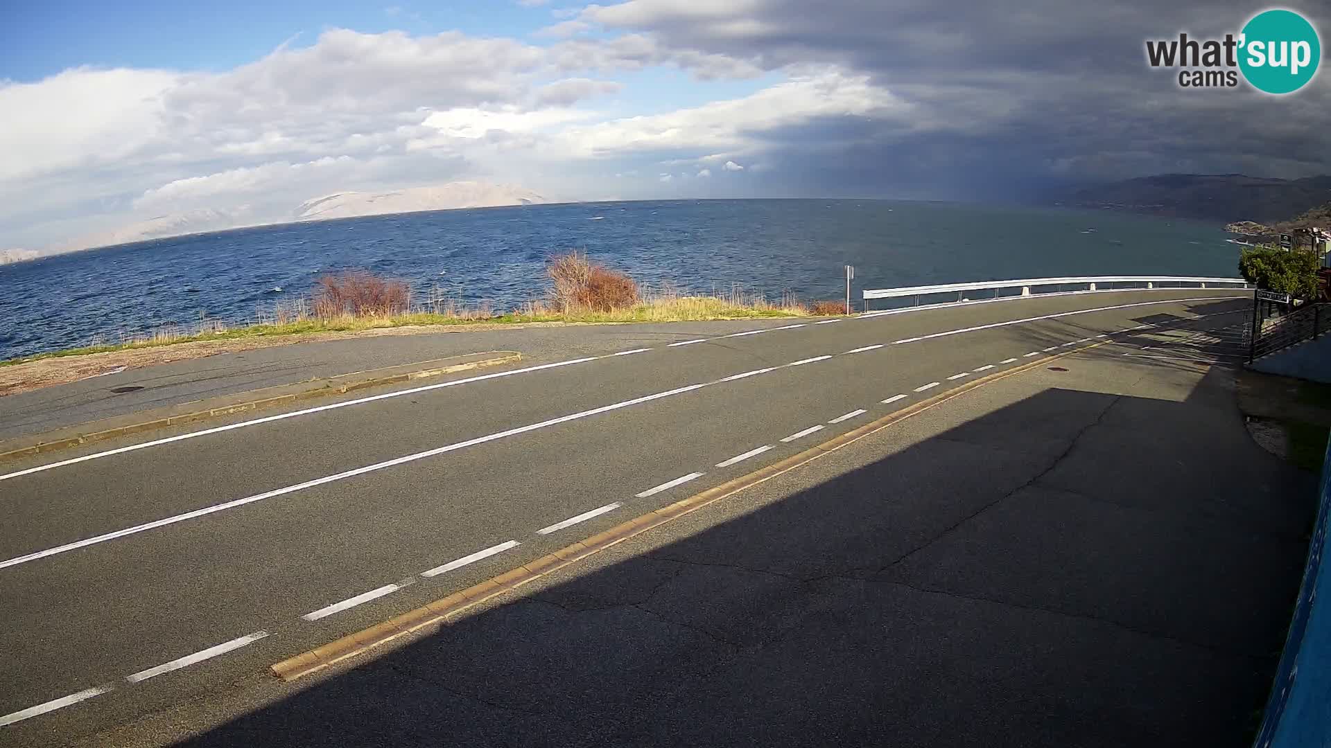 Webcam Adriatic highway D8 near SENJ – view to KRK island