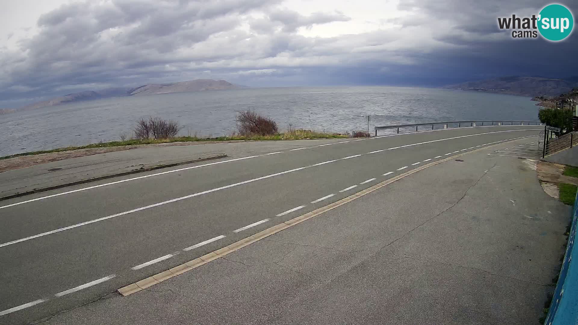 Webcam autoroute Adriatique D8 près de SENJ – vue sur l’île de KRK