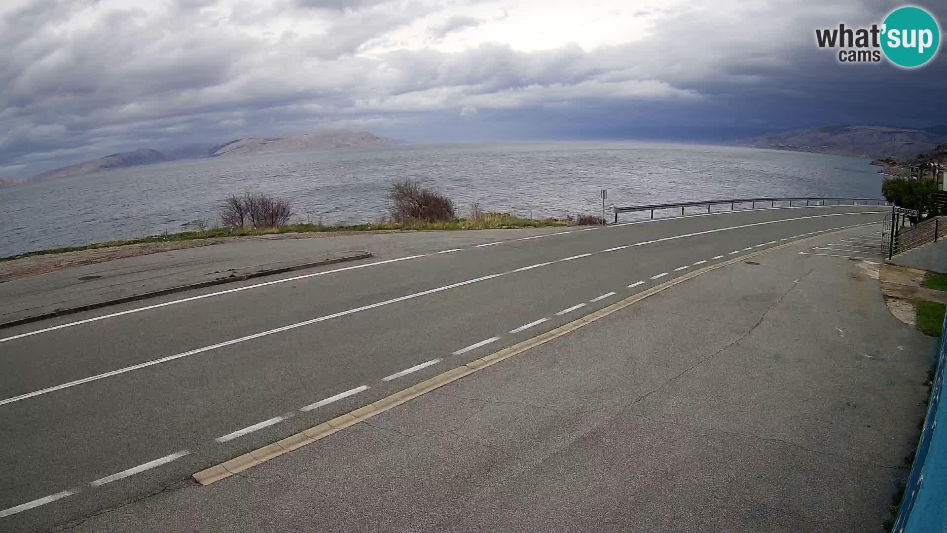 Webcam autopista adriática D8 cerca de SENJ – vista de la isla de KRK