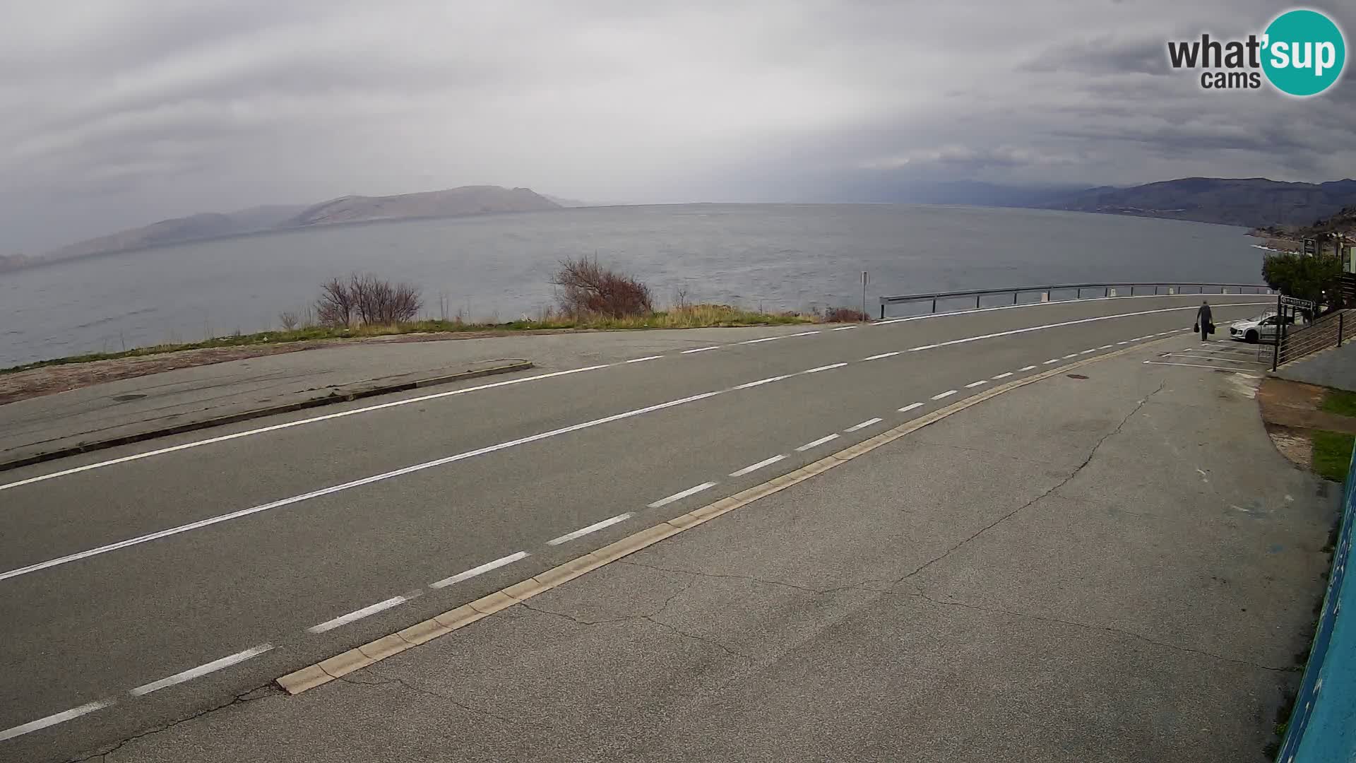 Webcam Adriatic highway D8 near SENJ – view to KRK island