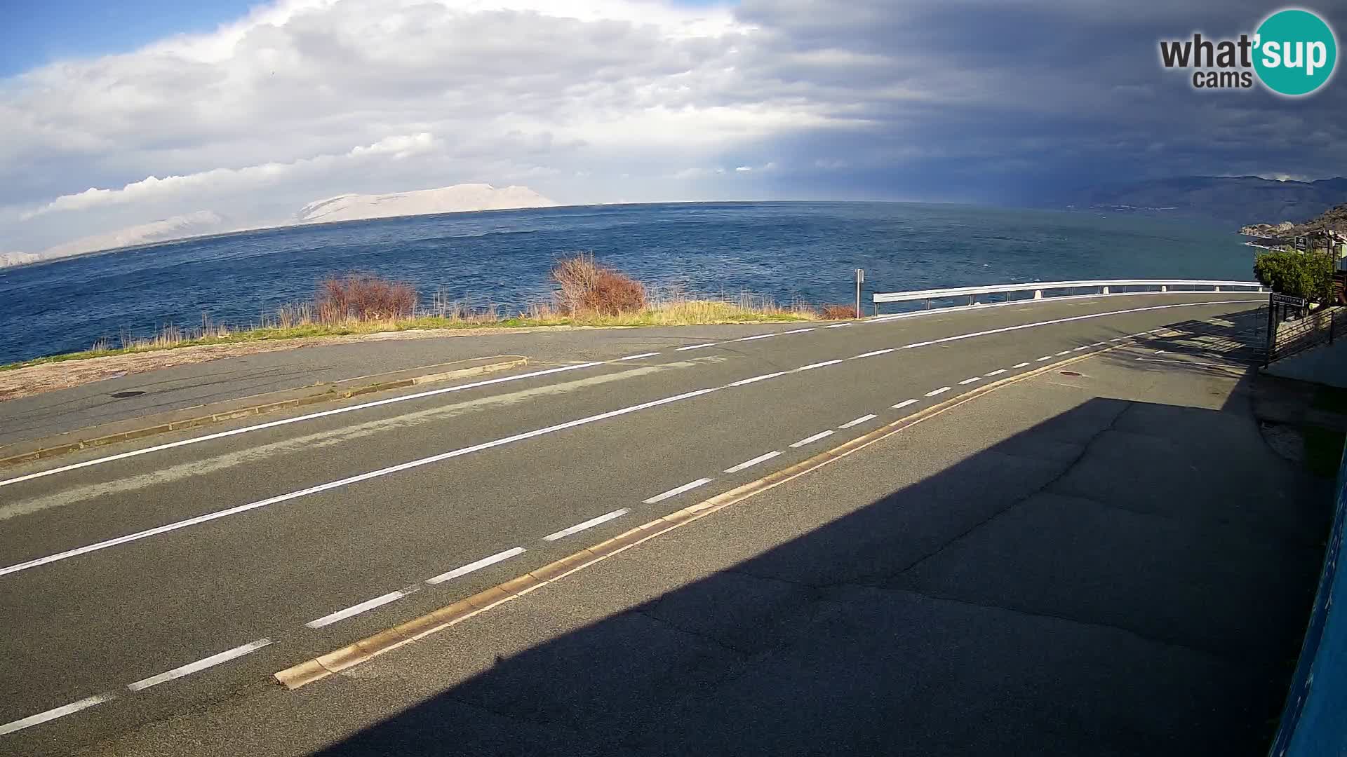 Webcam Adriatic highway D8 near SENJ – view to KRK island