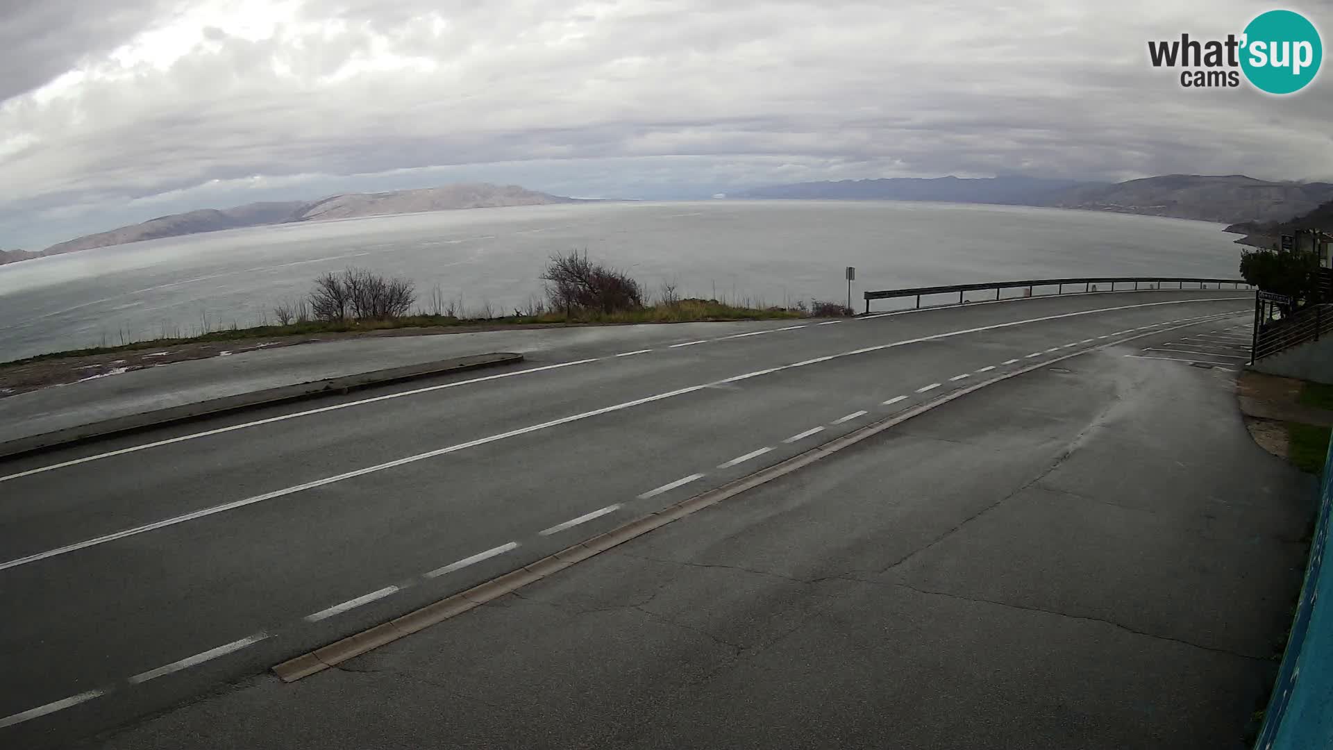 Webcam Adriatic highway D8 near SENJ – view to KRK island