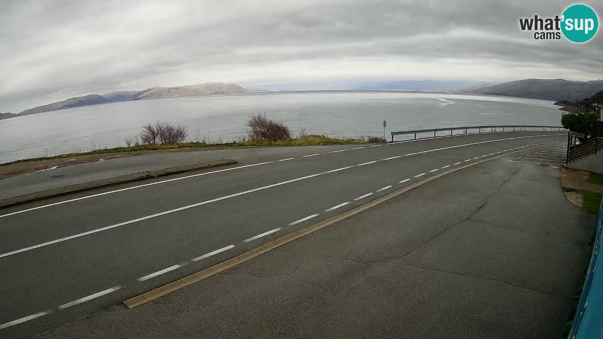 Webcam Adriatic highway D8 near SENJ – view to KRK island