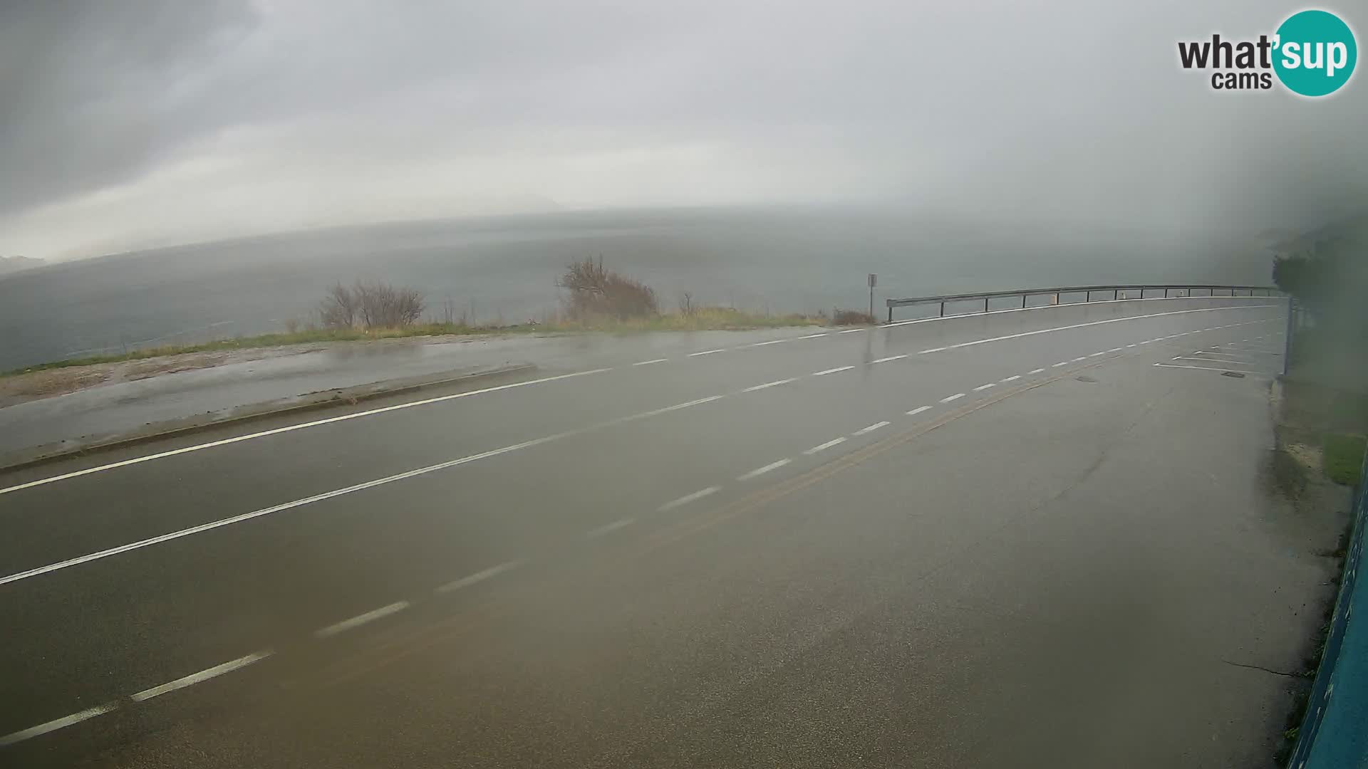 Webcam Adriatic highway D8 near SENJ – view to KRK island