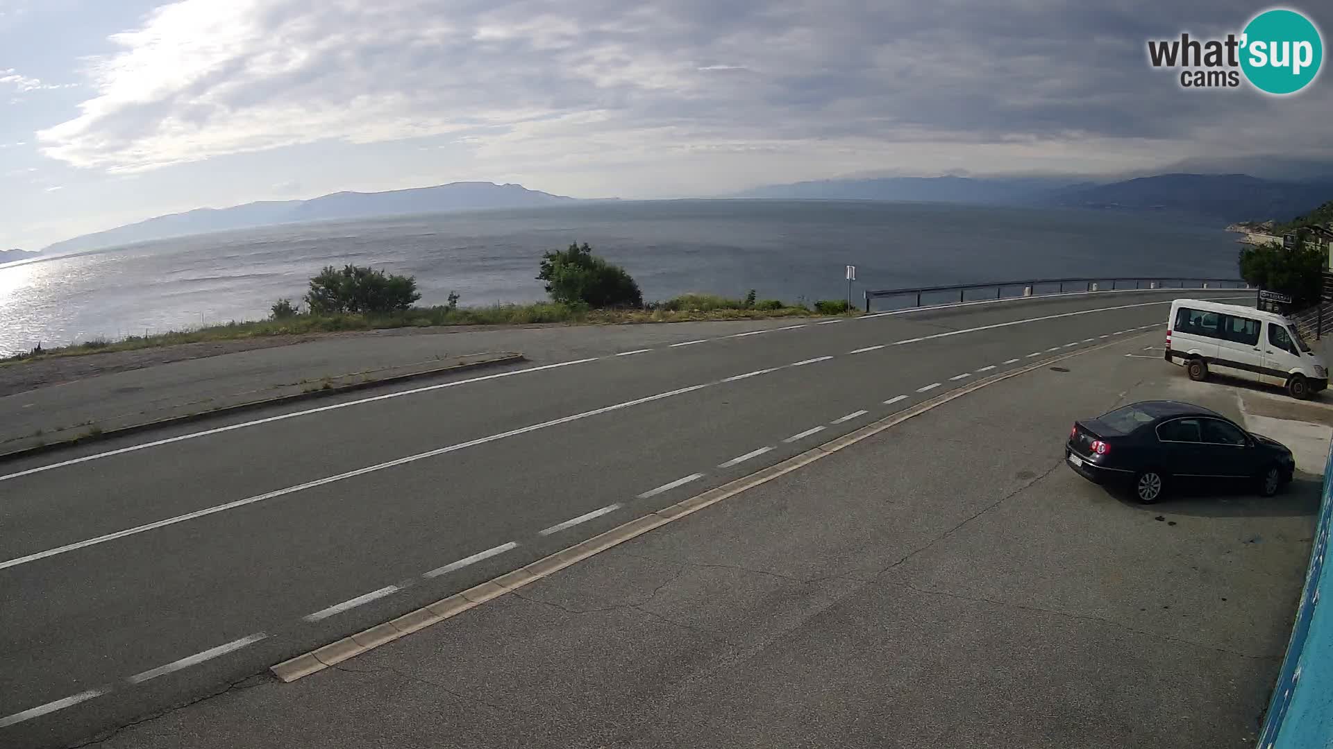 Webcam Adriatic highway D8 near SENJ – view to KRK island