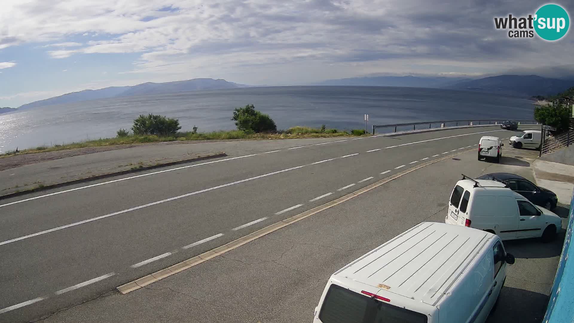 Webcam Adriatic highway D8 near SENJ – view to KRK island