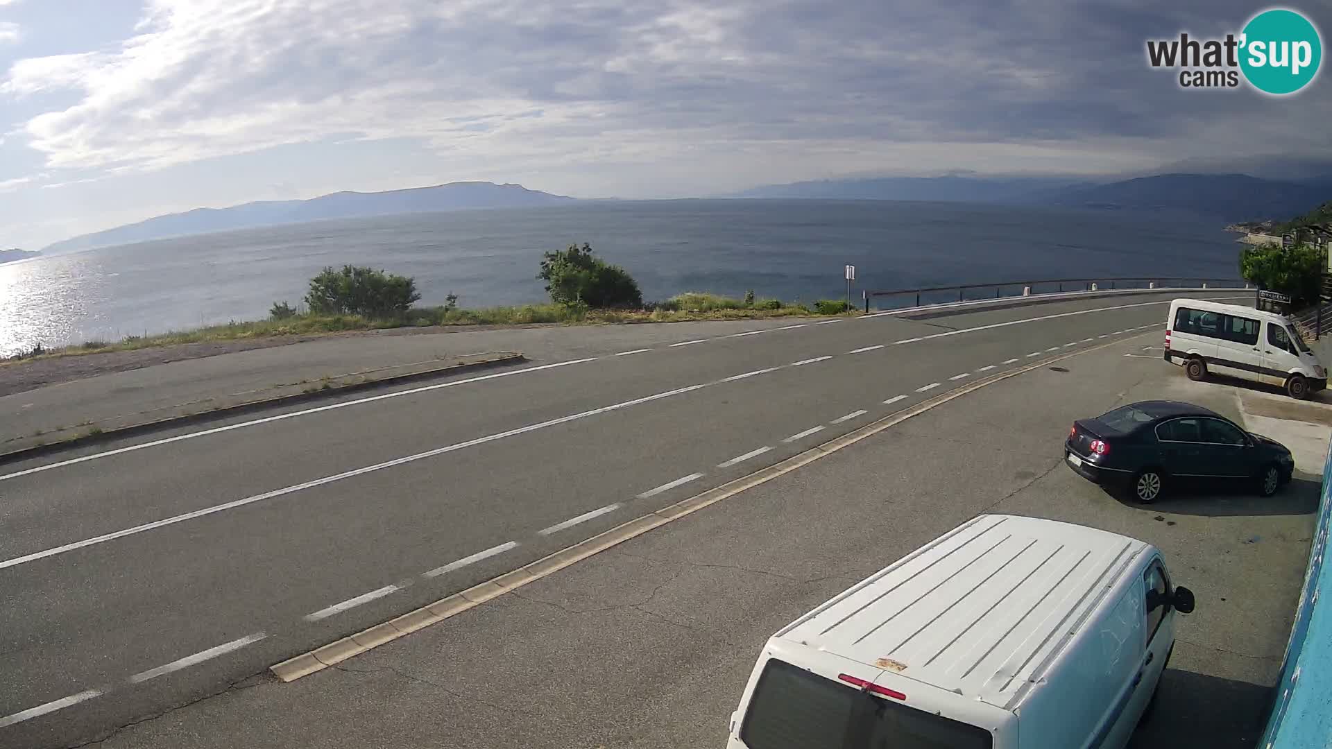Webcam Adriatic highway D8 near SENJ – view to KRK island