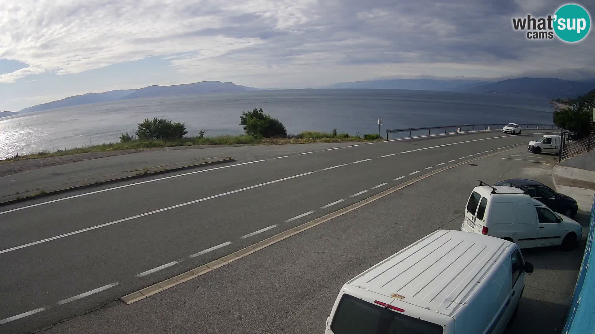 Webcam Adriatic highway D8 near SENJ – view to KRK island