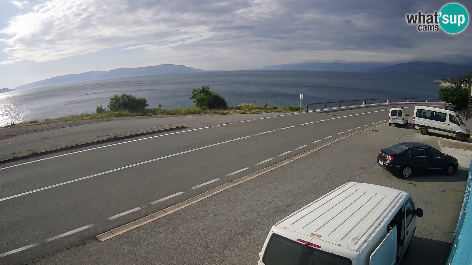Webcam Adriatic highway D8 near SENJ – view to KRK island