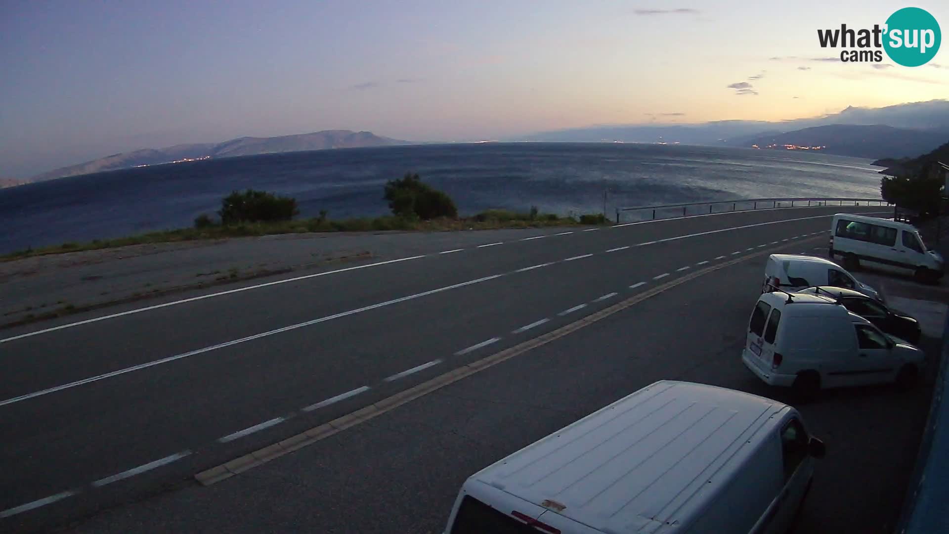 Webcam Adriatic highway D8 near SENJ – view to KRK island