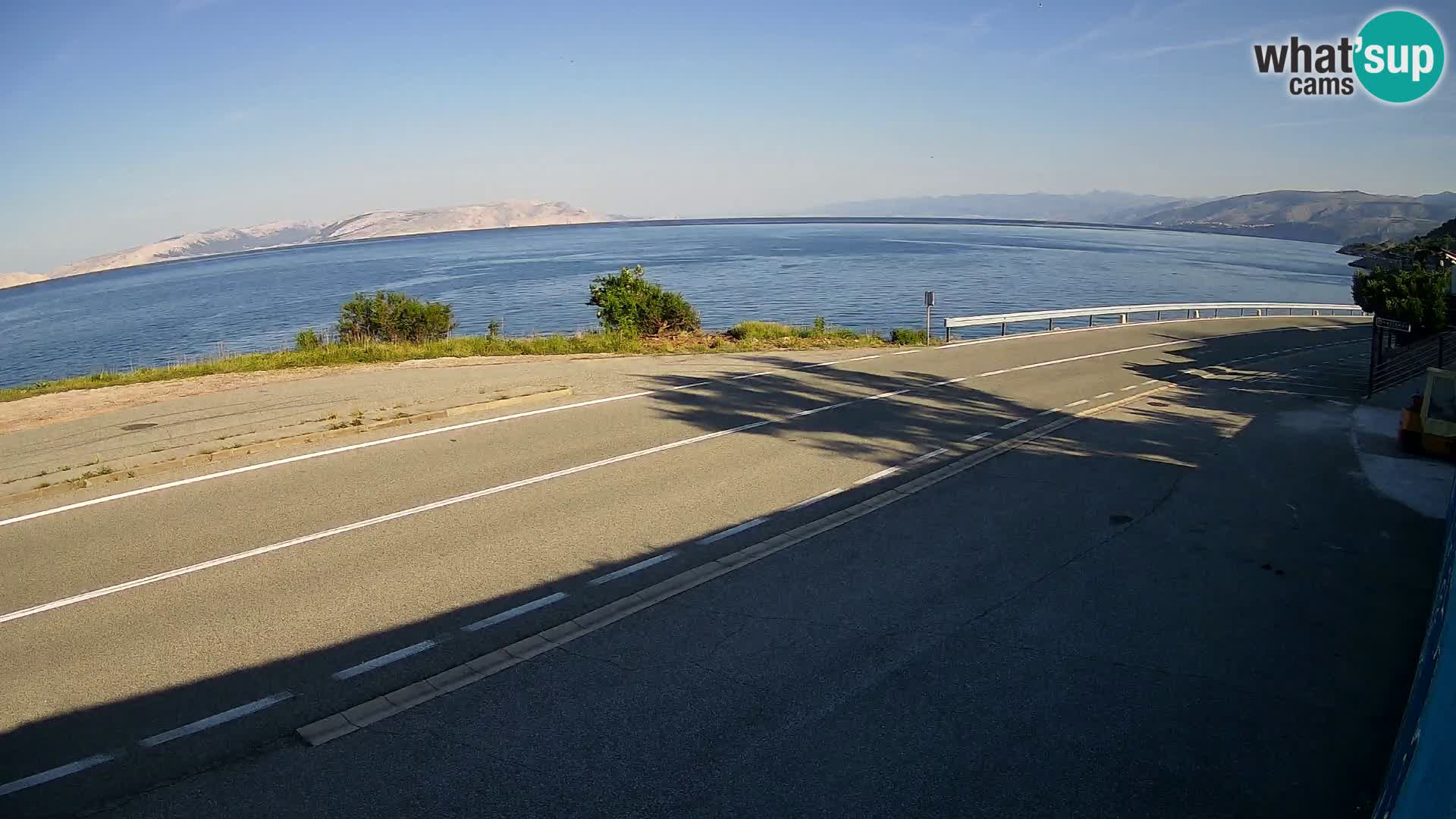 Webcam autoroute Adriatique D8 près de SENJ – vue sur l’île de KRK