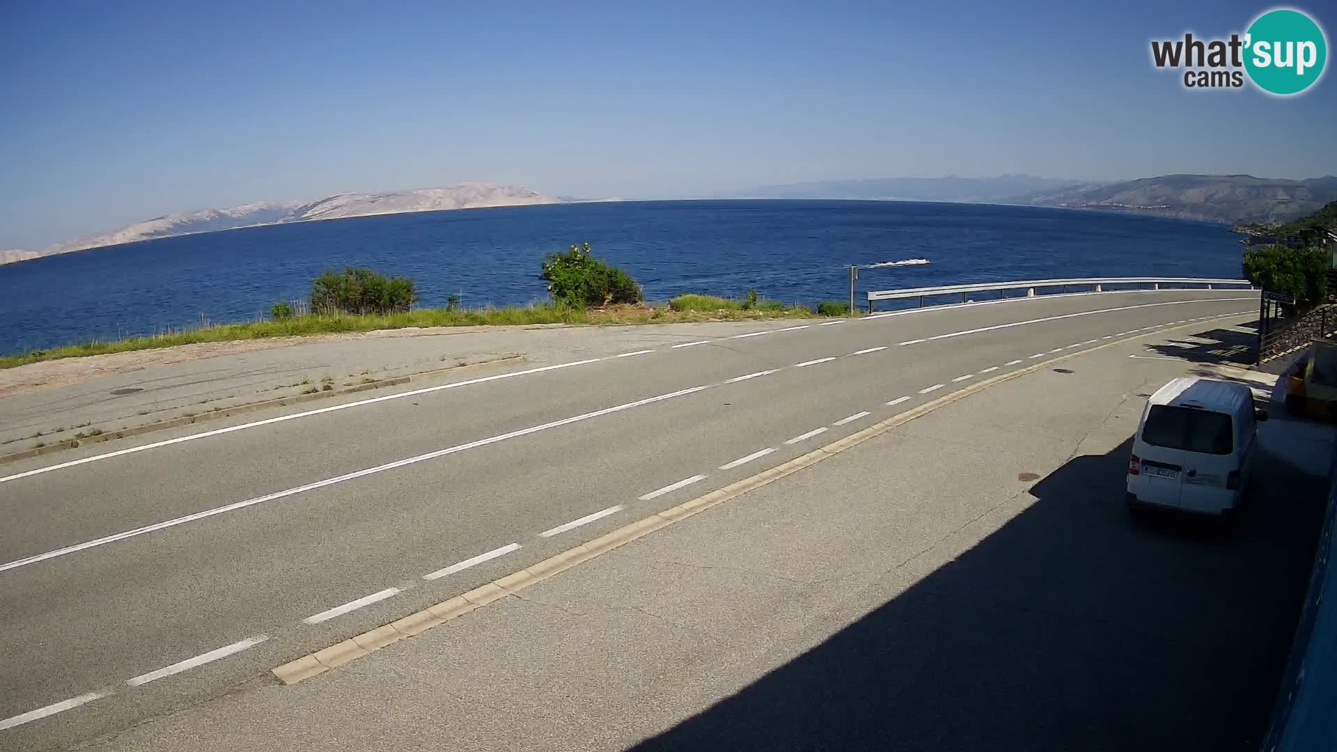 Webcam Adriatic highway D8 near SENJ – view to KRK island
