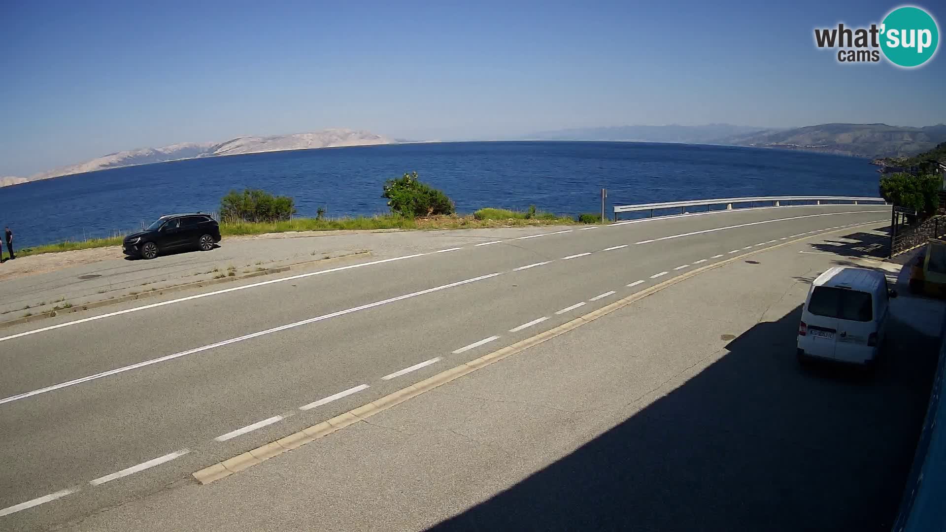 Webcam Adriatic highway D8 near SENJ – view to KRK island