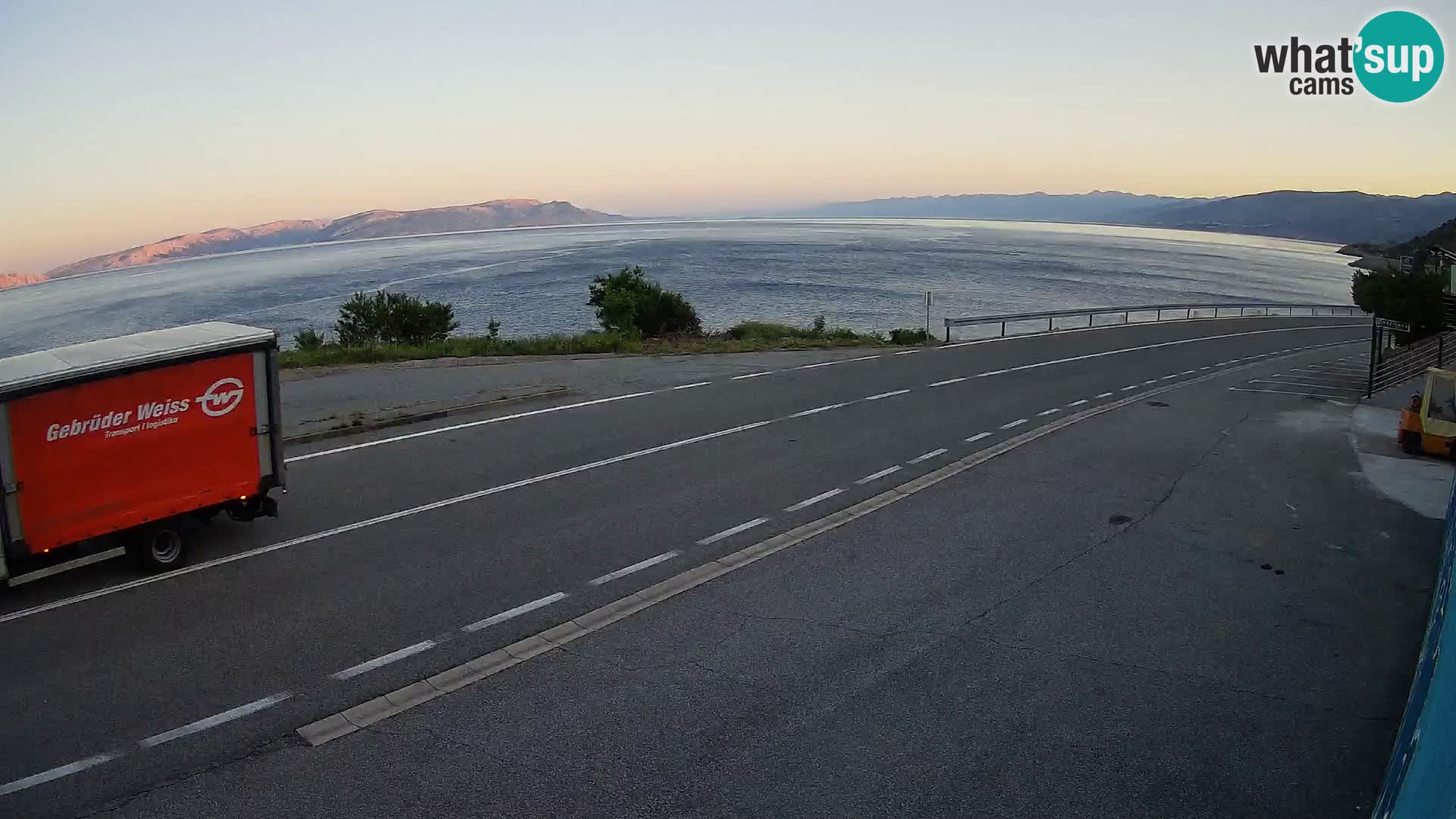Webcam Adriatic highway D8 near SENJ – view to KRK island