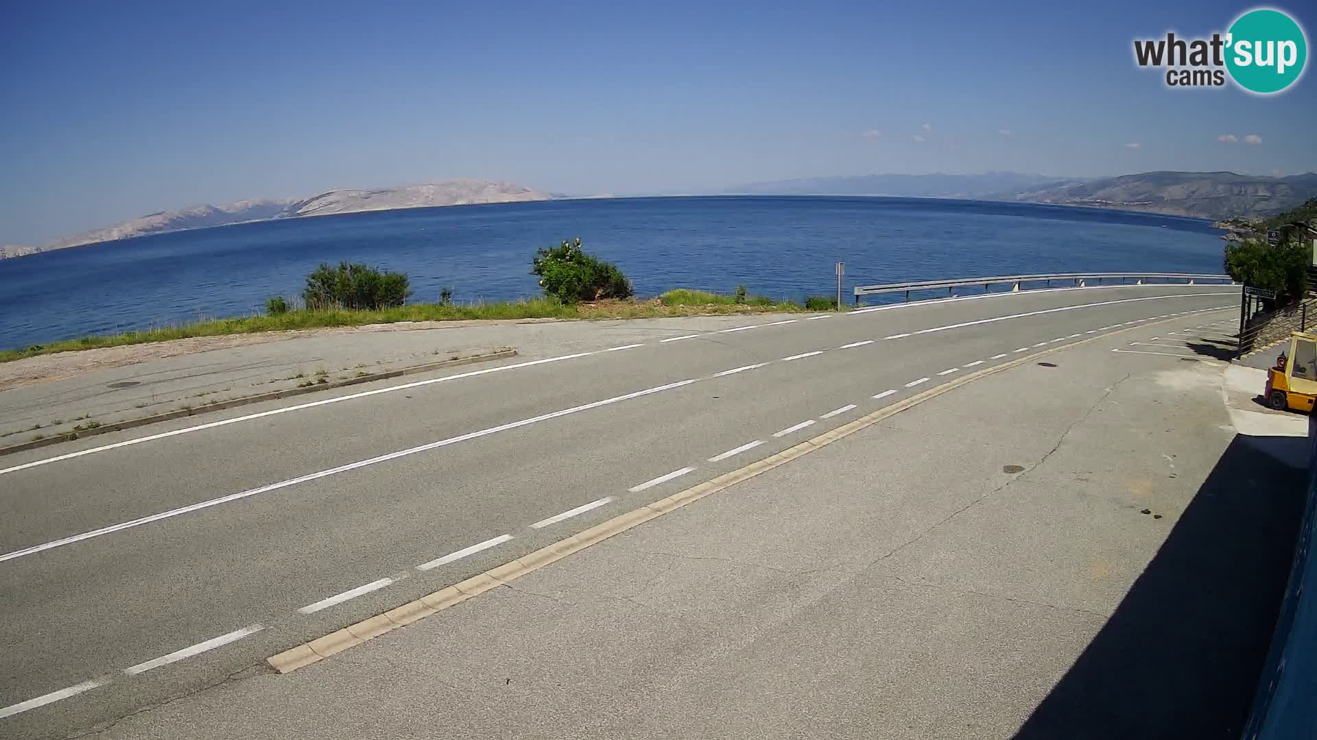 Webcam Adria-Autobahn D8 bei SENJ – Blick auf die Insel KRK