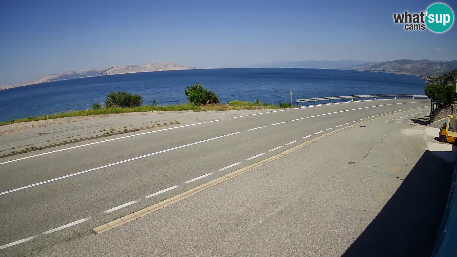 Webcam Adriatic highway D8 near SENJ – view to KRK island