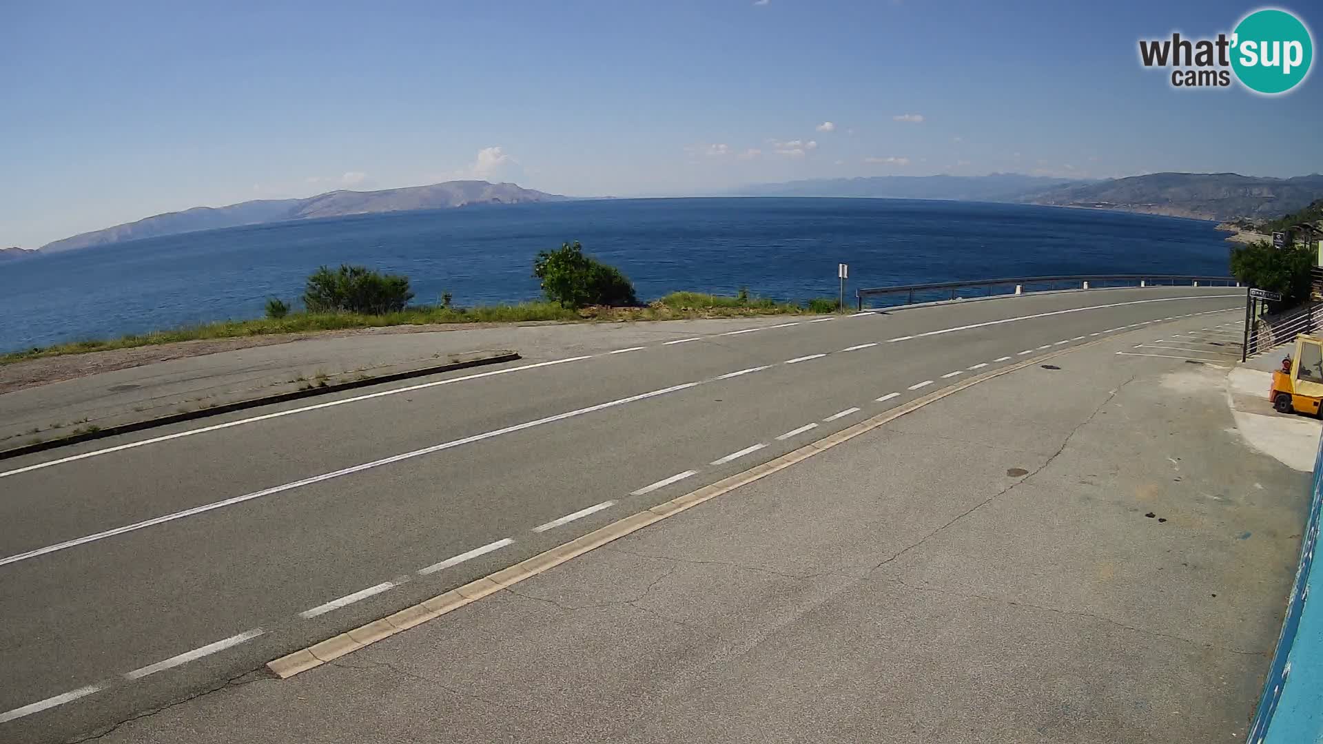Webcam Adriatic highway D8 near SENJ – view to KRK island