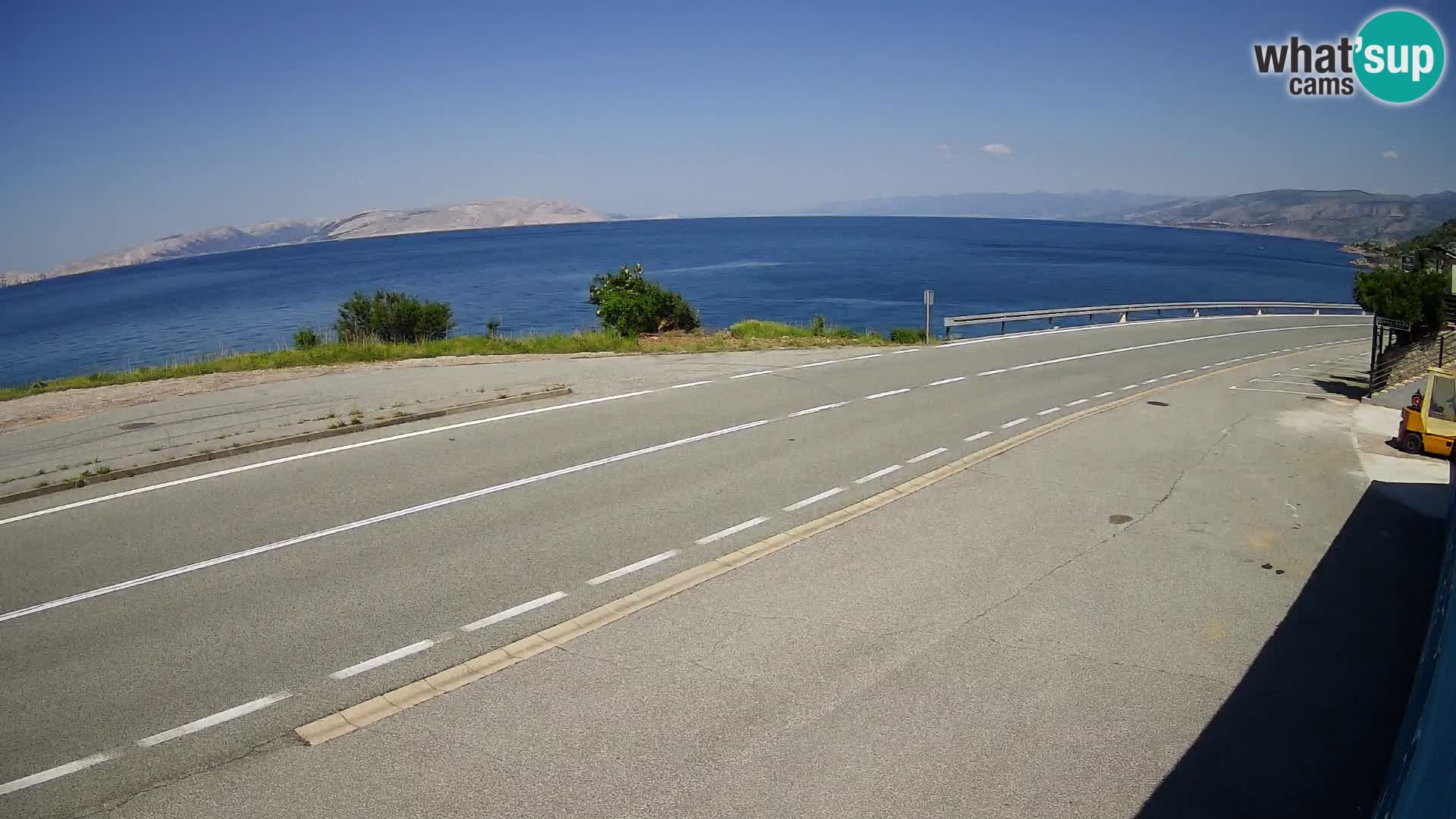 Webcam Adriatic highway D8 near SENJ – view to KRK island