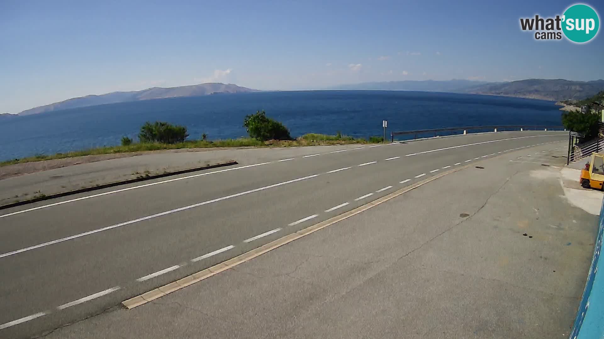 Webcam Adriatic highway D8 near SENJ – view to KRK island