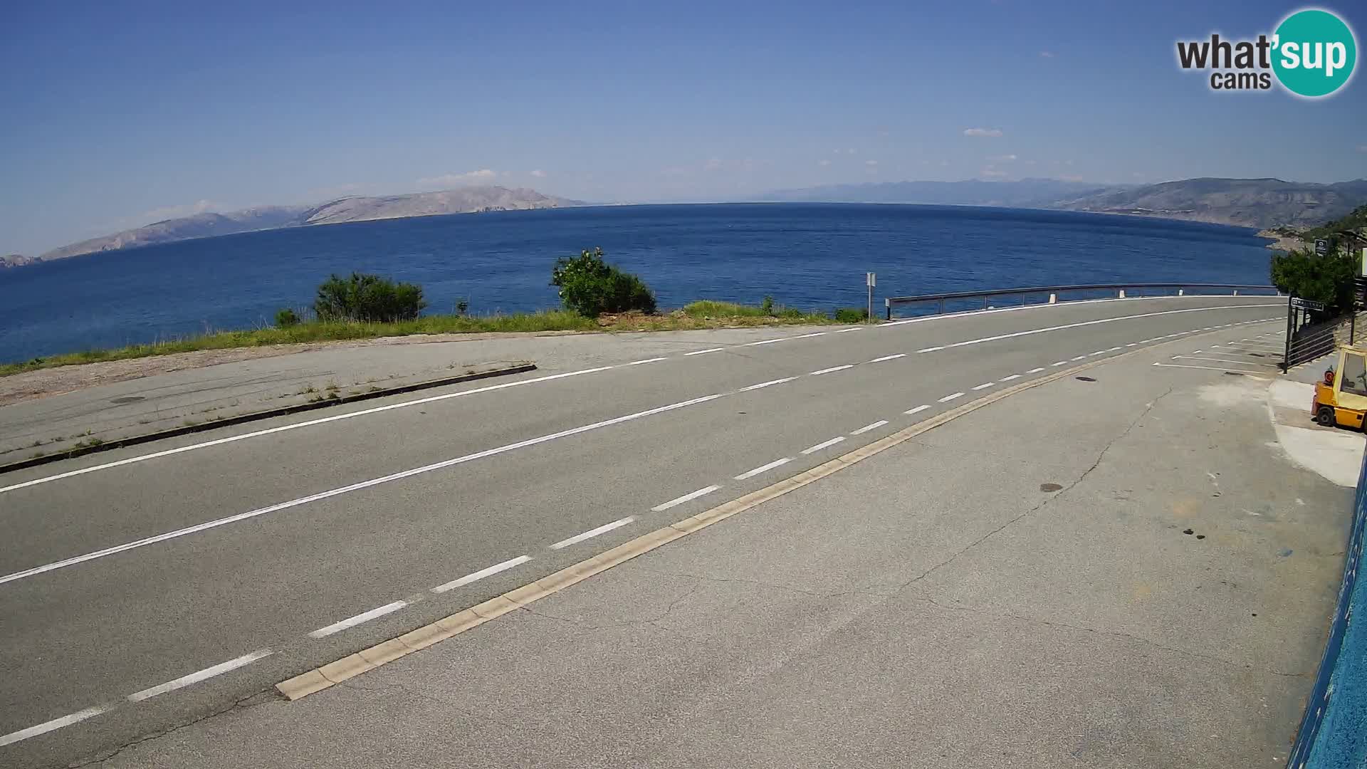 Webcam Adriatic highway D8 near SENJ – view to KRK island