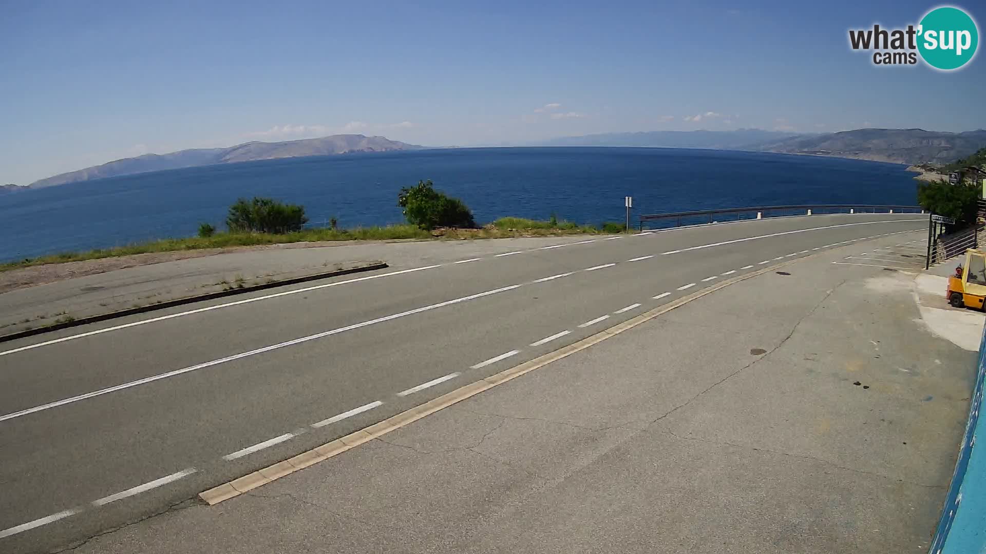 Webcam Adriatic highway D8 near SENJ – view to KRK island